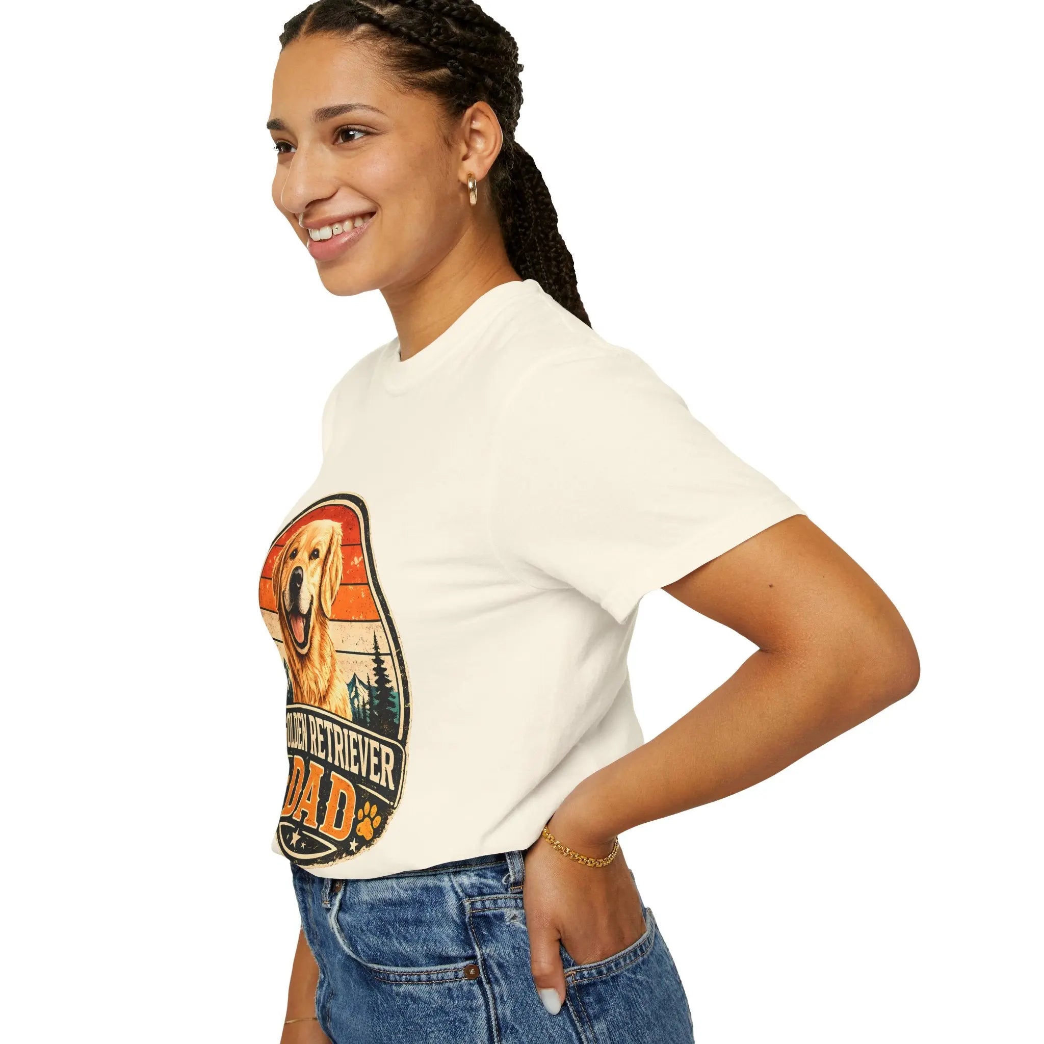 Golden Retriever Dad T-Shirt — Vintage Paw Print Dog Dad Tee