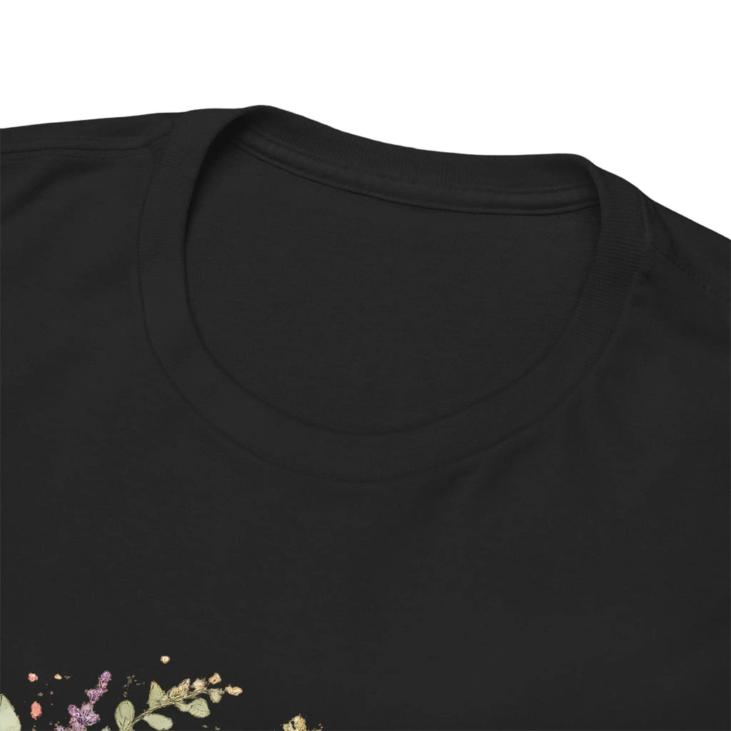 Golden Retriever Floral Tee — Happy Dog with Sunflowers & Roses Printify