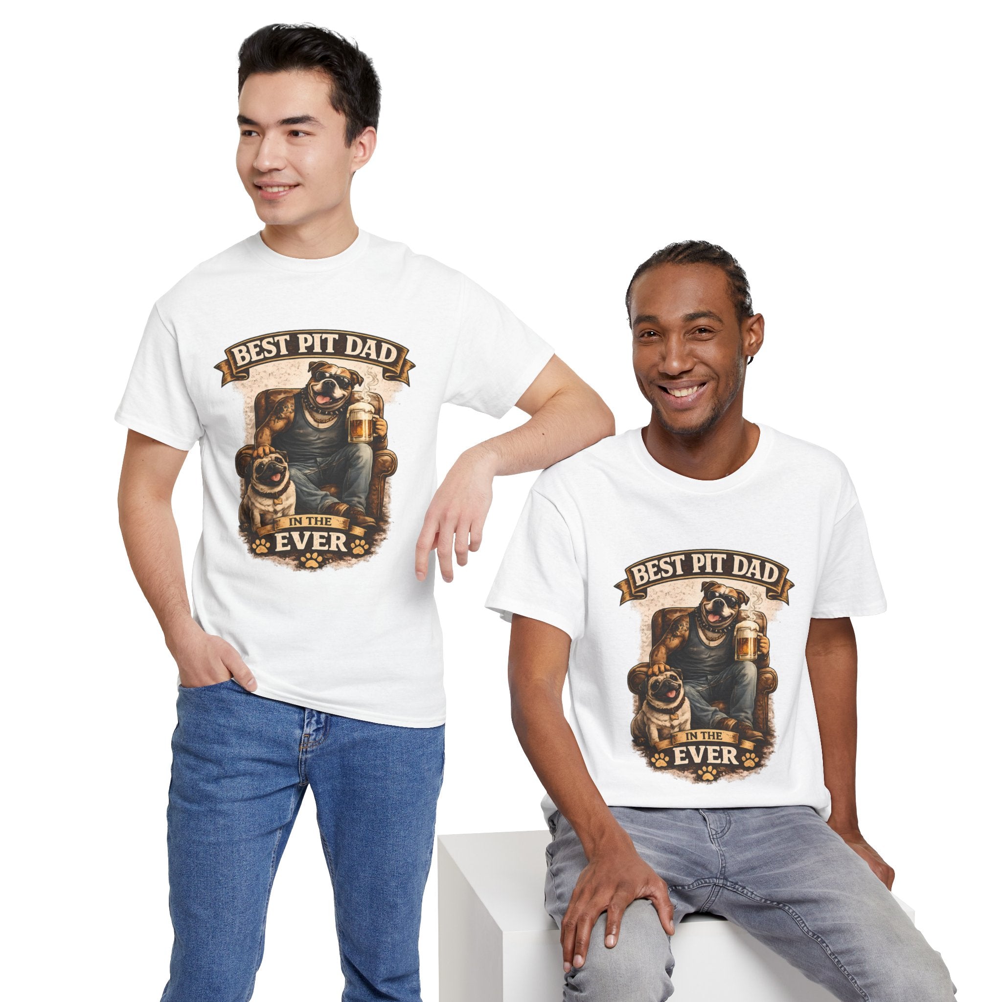 Pit Bull Dad T‑Shirt - “Best Pit Dad Ever” Cute Pitbull Father Tee