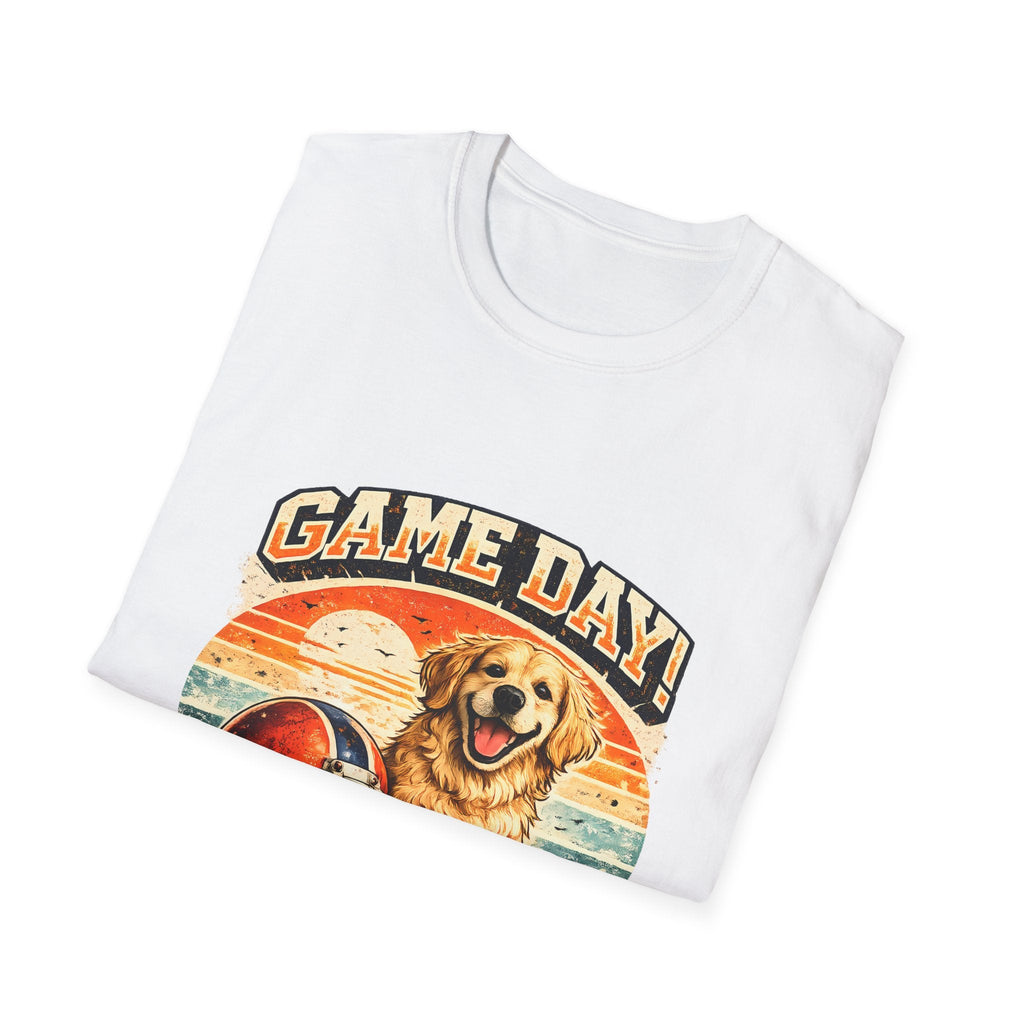 Game Day T-Shirt — Retro Golden Retriever Football Tee Printify