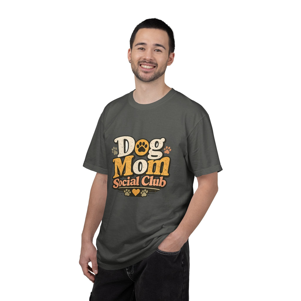 Dog Mom Social Club T-Shirt — Cute Paw Print Graphic Tee for Dog Lovers Printify