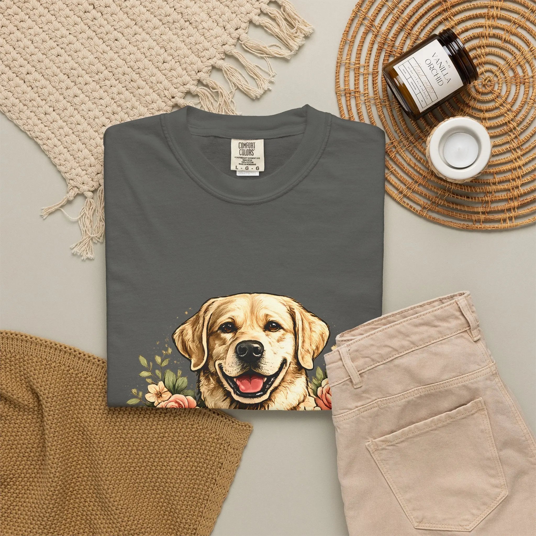 Labrador Mom T-Shirt — Floral Retriever Graphic Tee for Dog Lovers