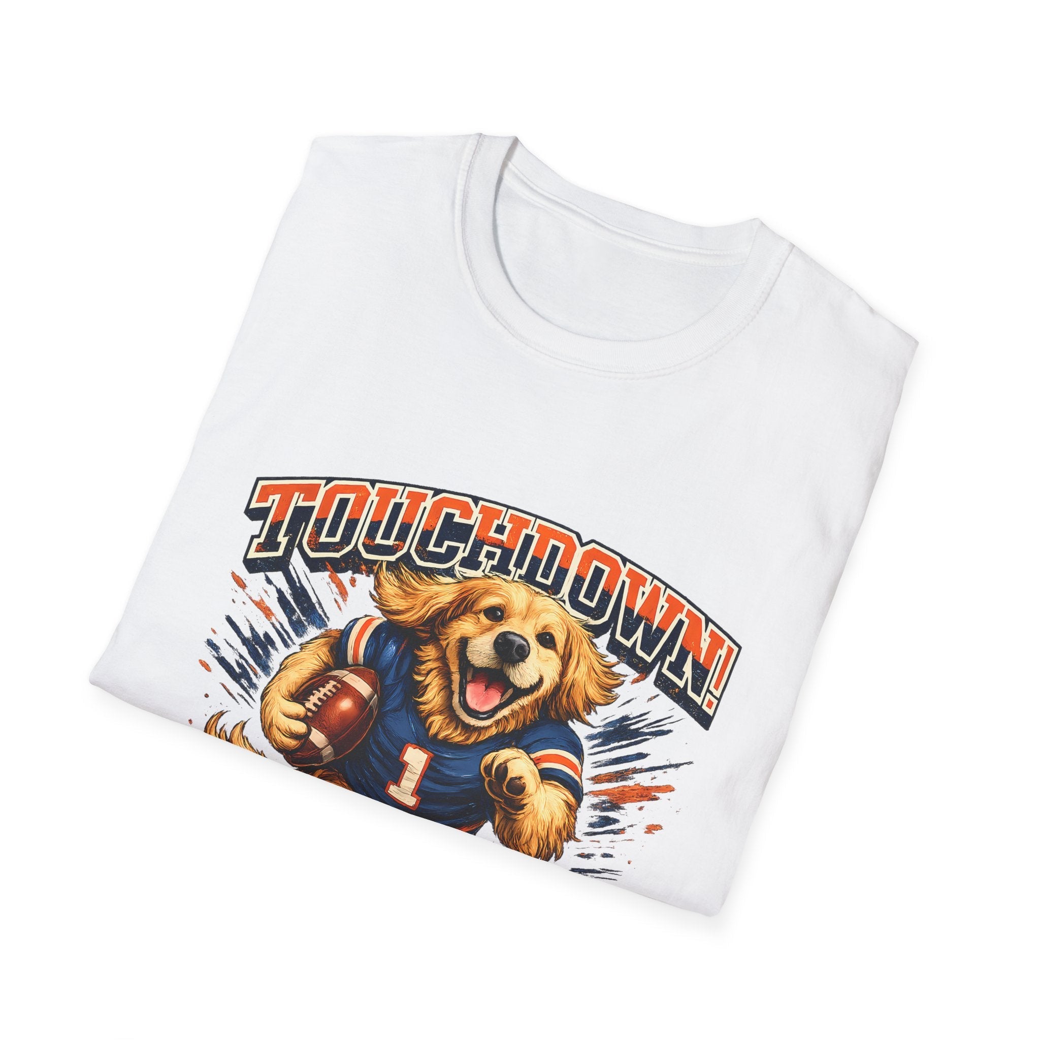 Touchdown! Golden Retriever Football T-Shirt Printify