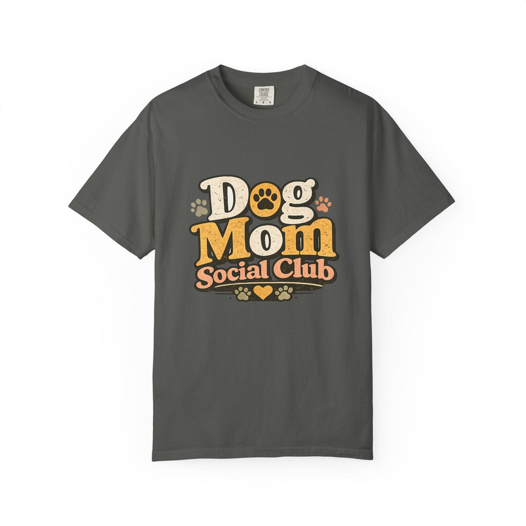 Dog Mom Social Club T-Shirt — Cute Paw Print Graphic Tee for Dog Lovers Printify