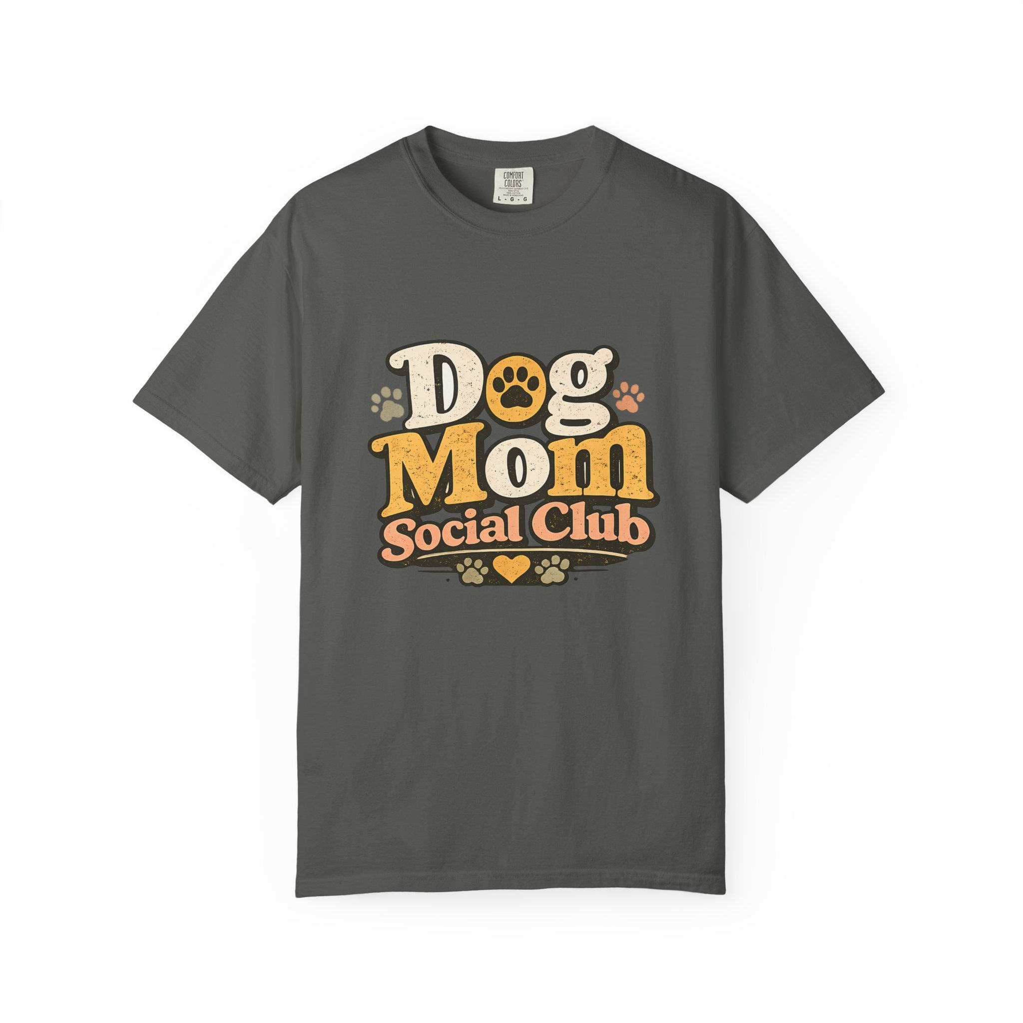 Dog Mom Social Club T-Shirt — Cute Paw Print Graphic Tee for Dog Lovers Printify