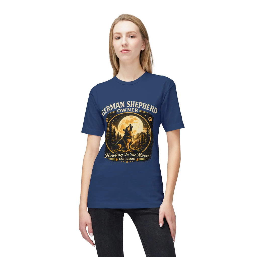 Howling to the Moon German Shepherd T-Shirt — Dog Owner Gift Printify