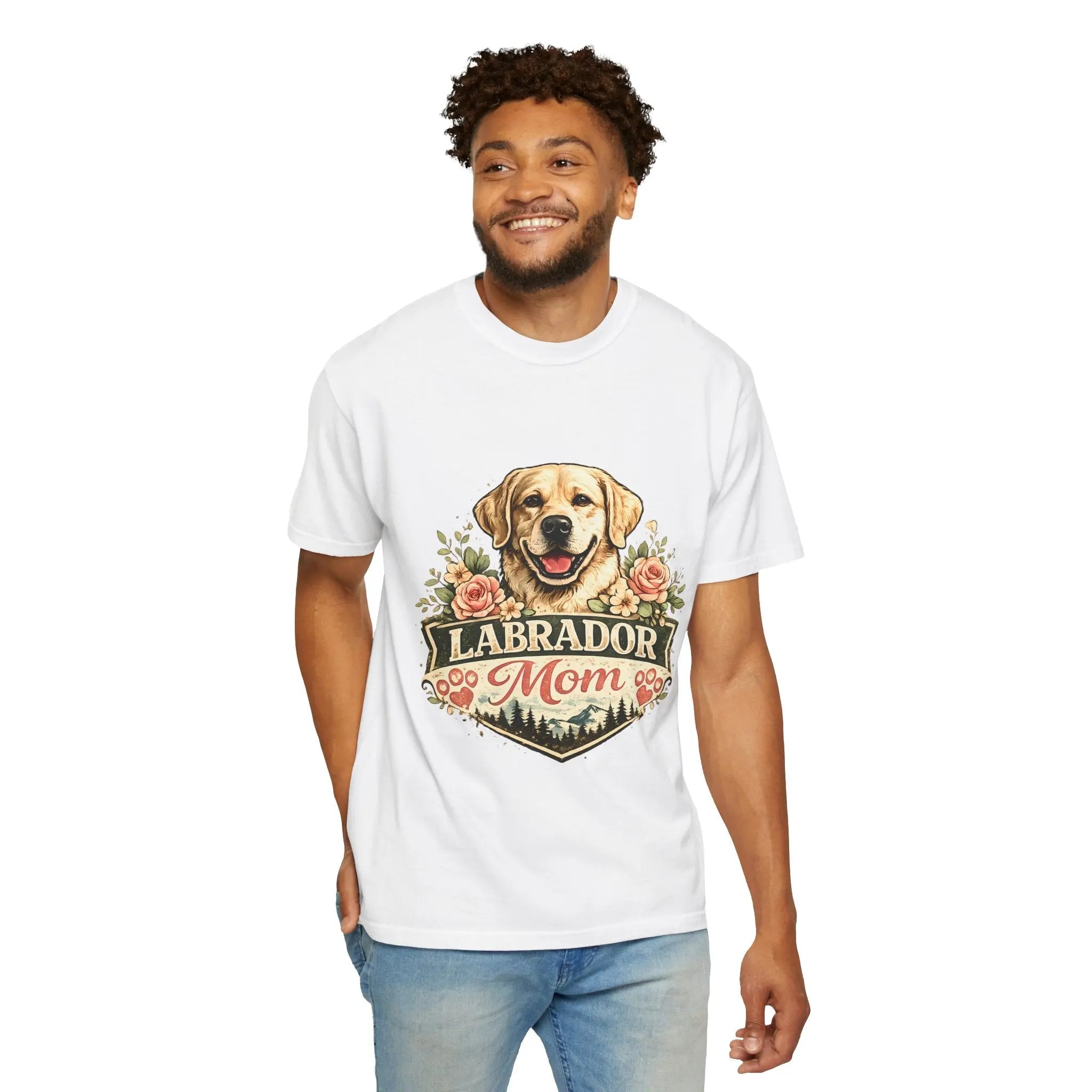 Labrador Mom T-Shirt — Floral Retriever Graphic Tee for Dog Lovers