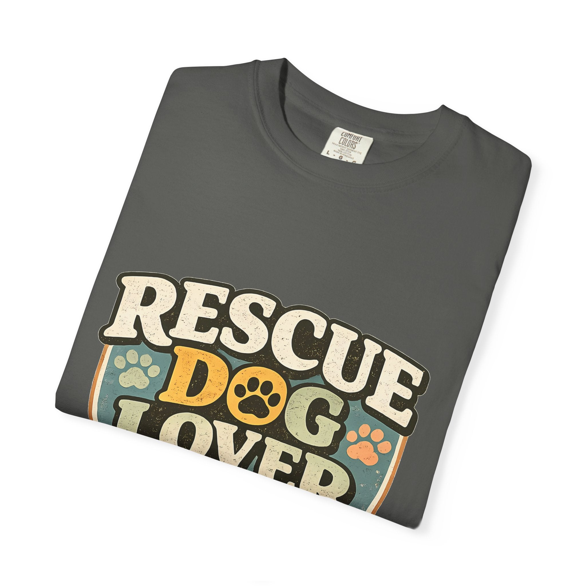 Rescue Dog Lover T-Shirt — "Adopt Don't Shop" Paw Print Tee Printify