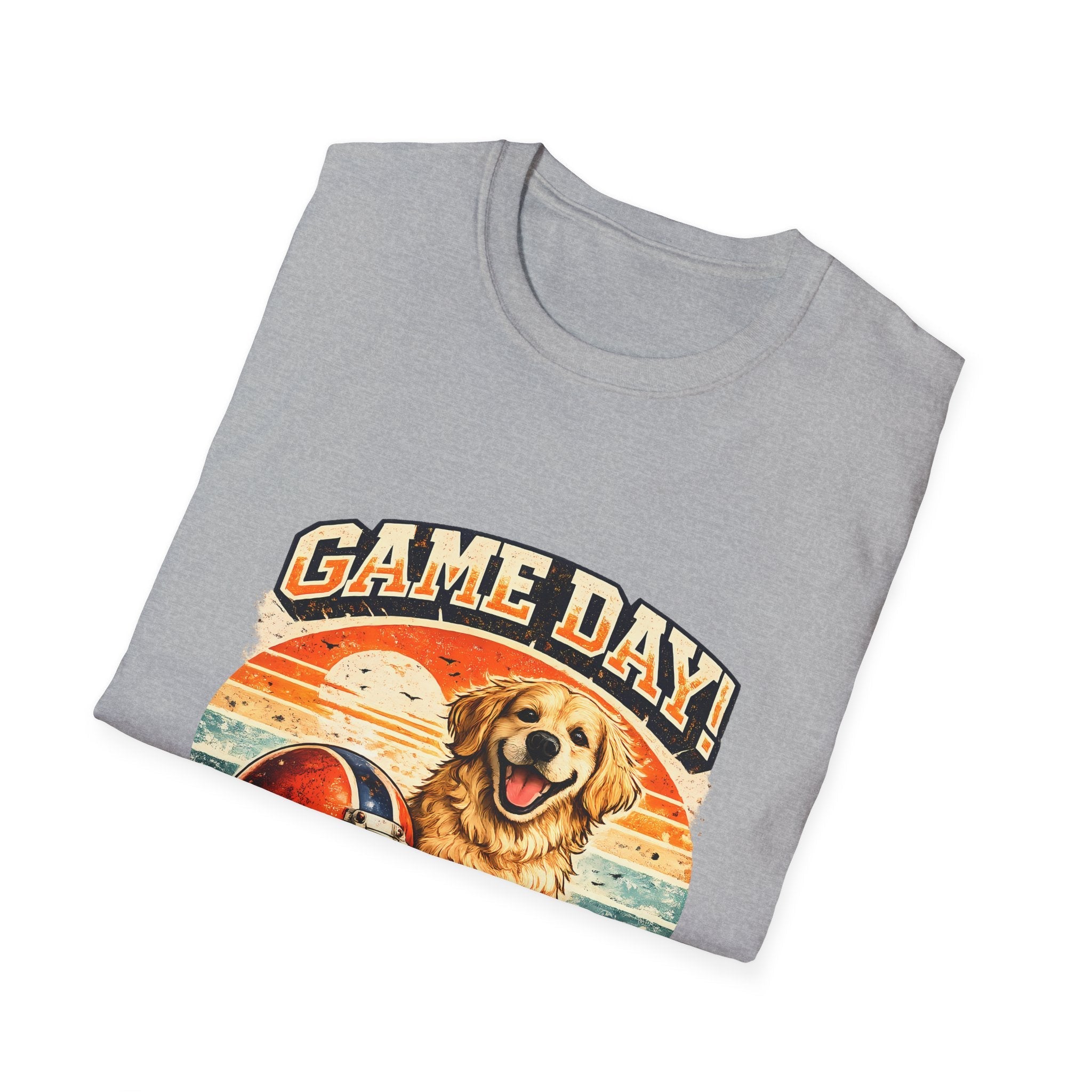 Game Day T-Shirt — Retro Golden Retriever Football Tee Printify