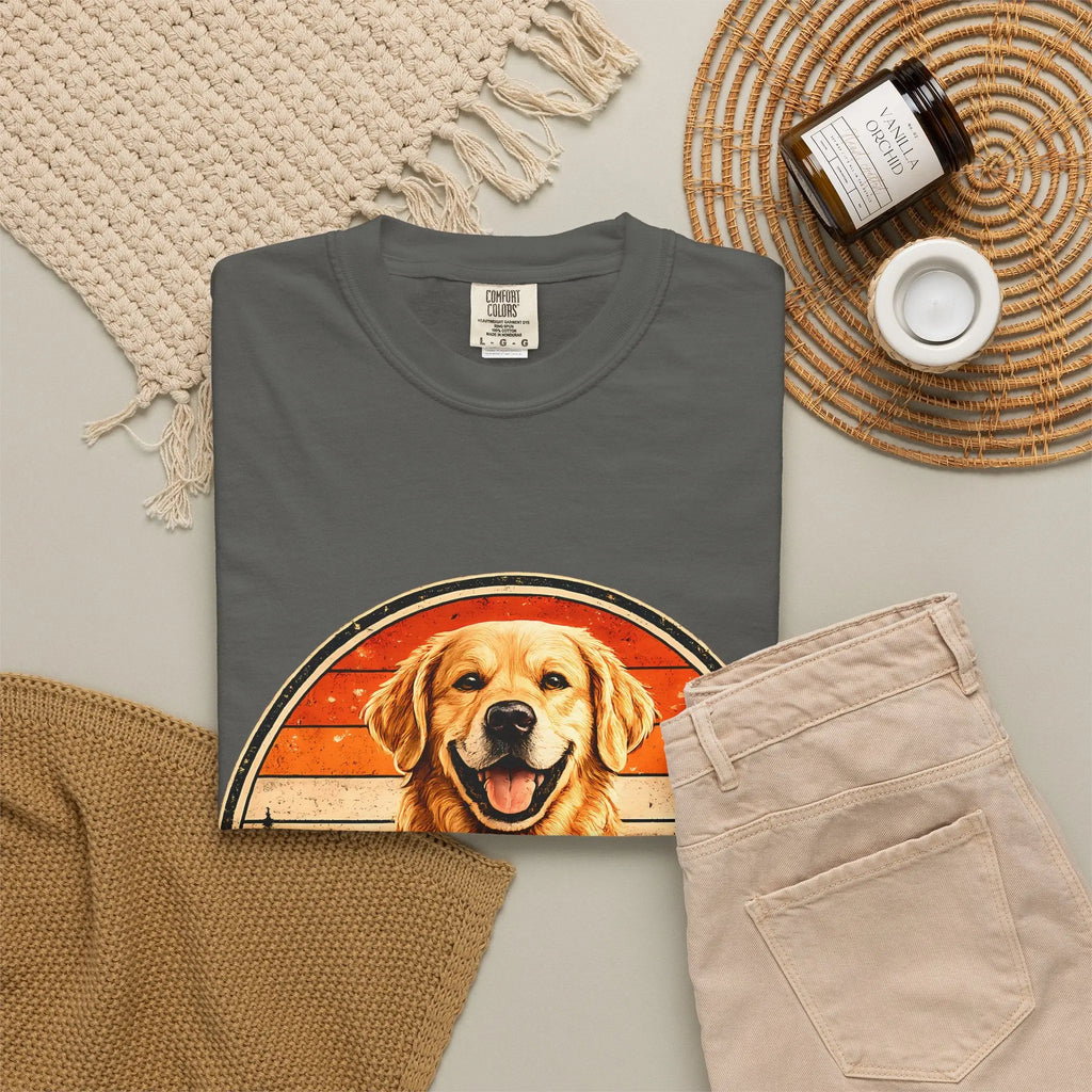 Golden Retriever Dad T-Shirt — Vintage Paw Print Dog Dad Tee