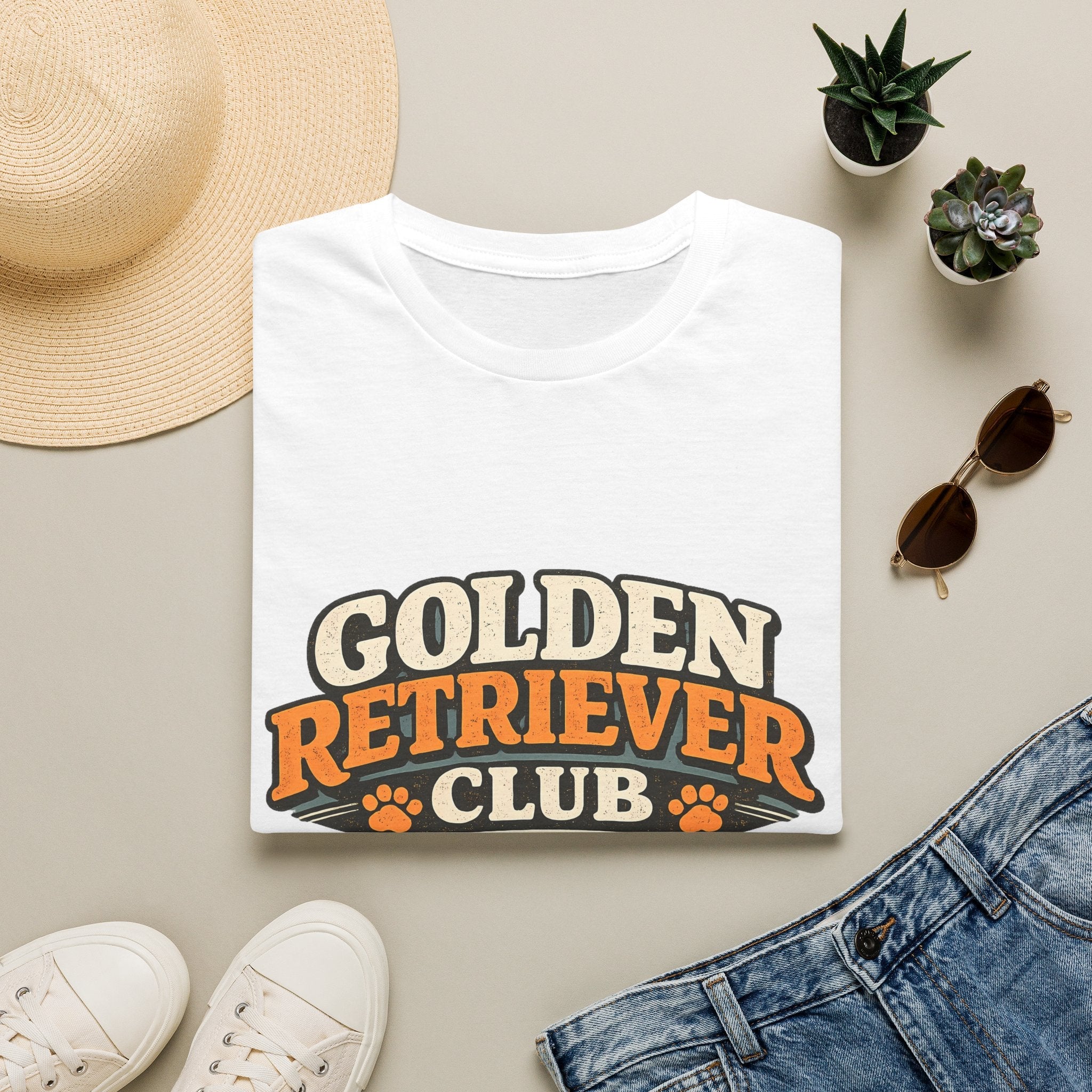 Golden Retriever Club T-Shirt — Retro Paw Print Dog Lover Tee Printify