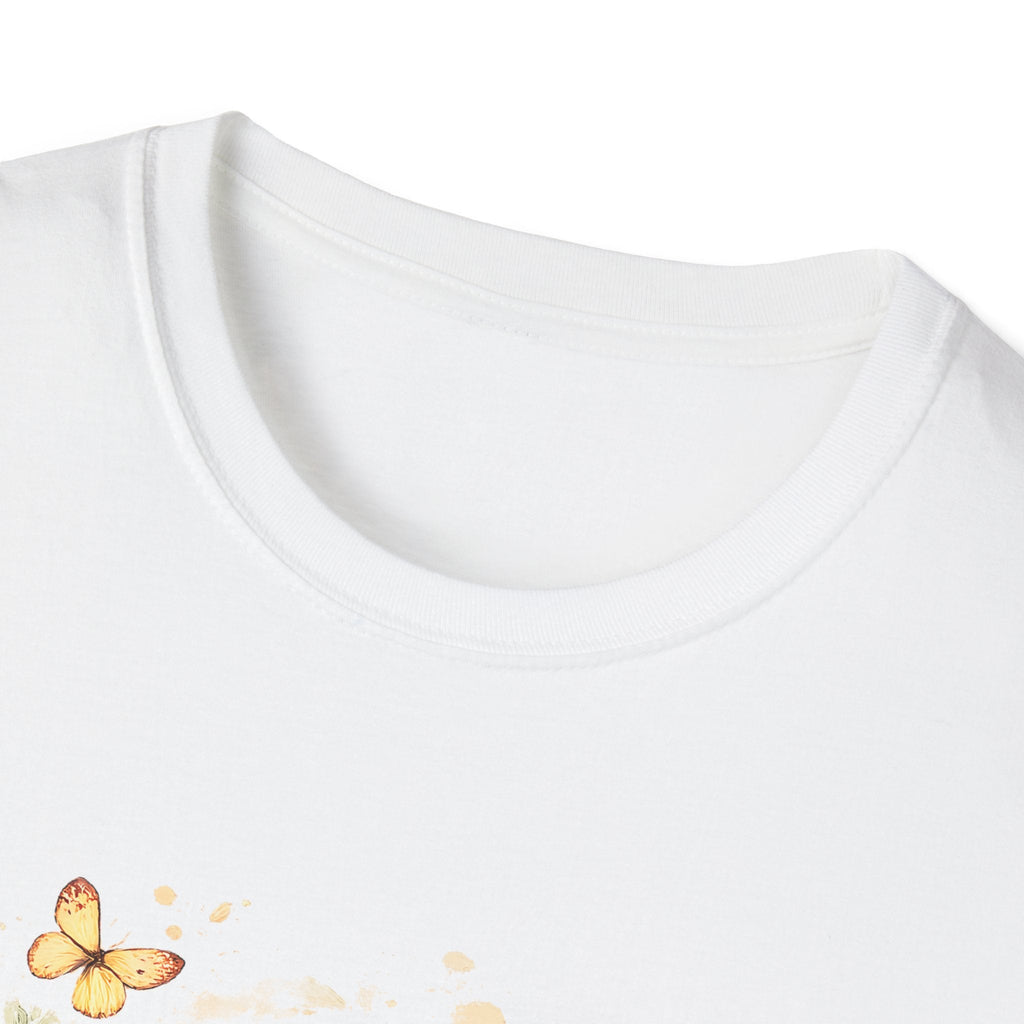 Golden Retriever Floral T-Shirt — Cute Dog with Butterflies Design Printify