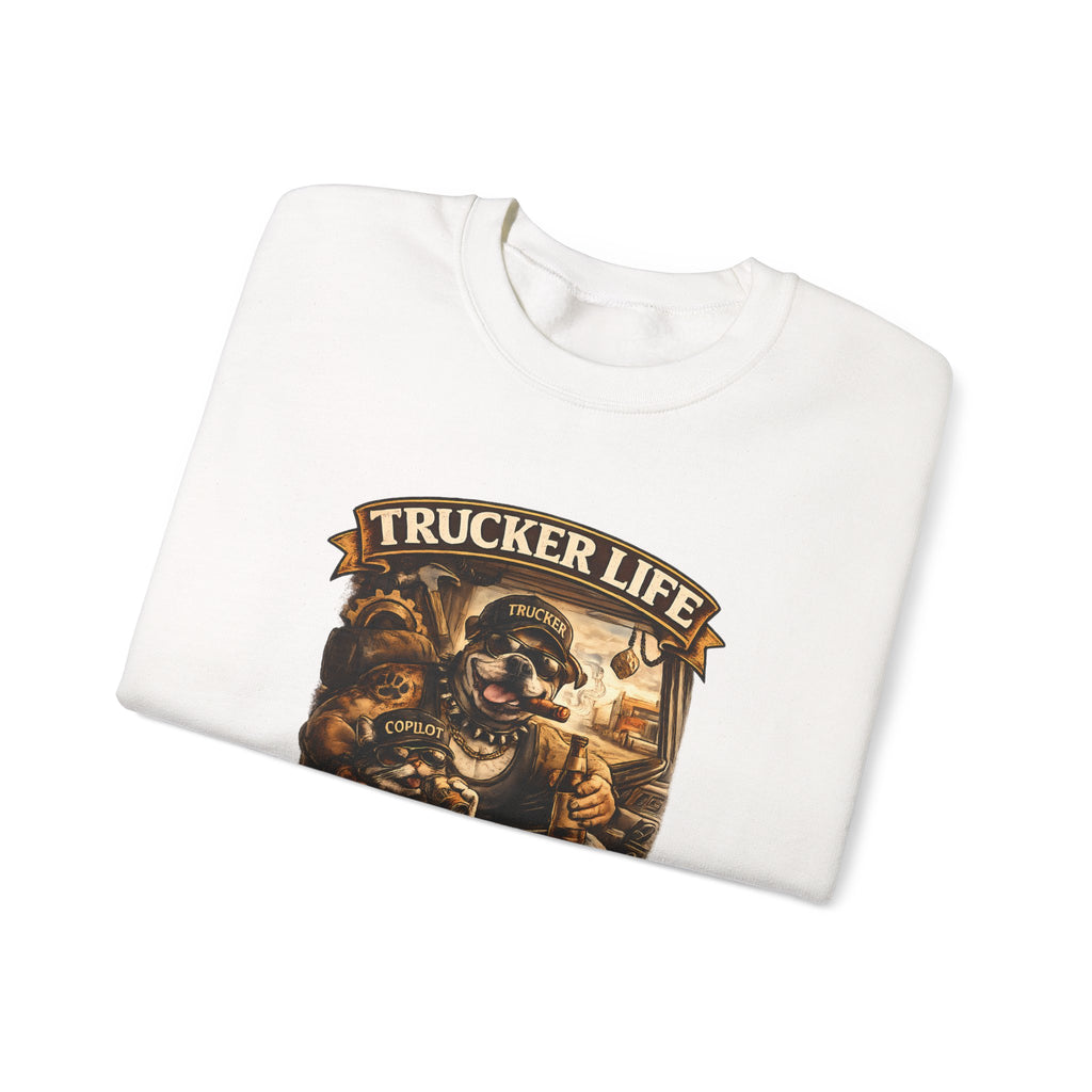 Trucker Life Crewneck Sweatshirt – "Love My Freedom" Vintage Trucker Graphic