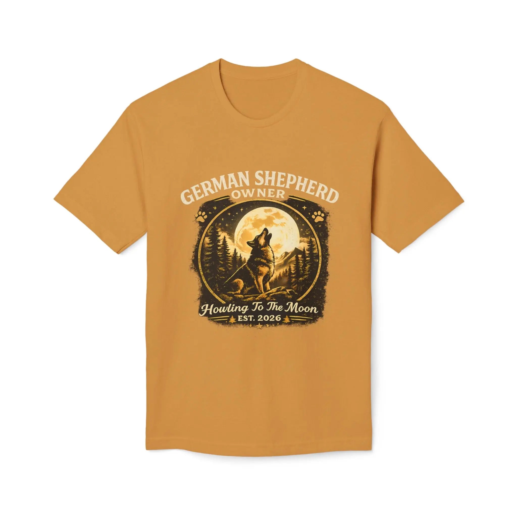 Howling to the Moon German Shepherd T-Shirt — Dog Owner Gift Printify