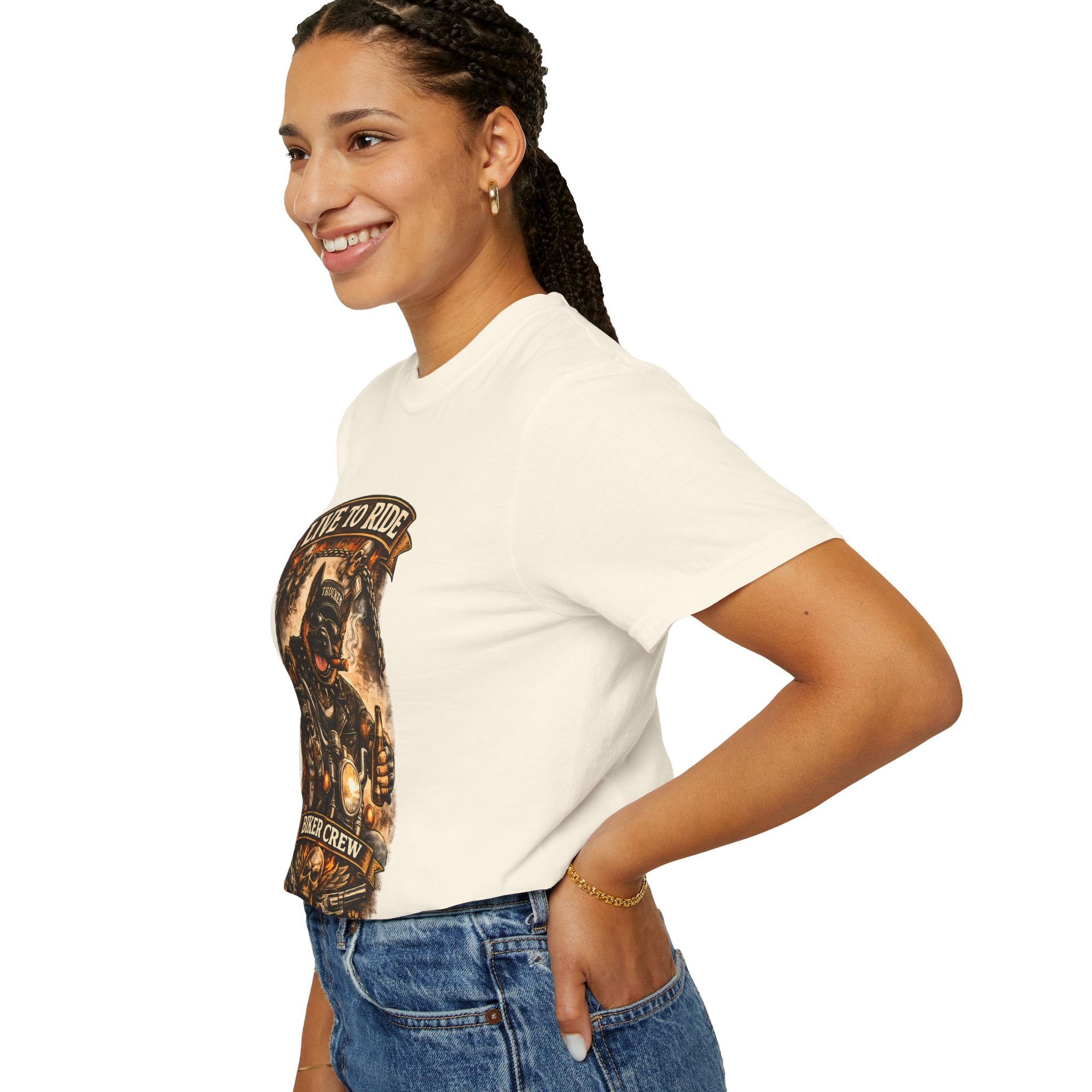 Live to Ride Biker Crew T-Shirt - Motorcycle Club Graphic Tee