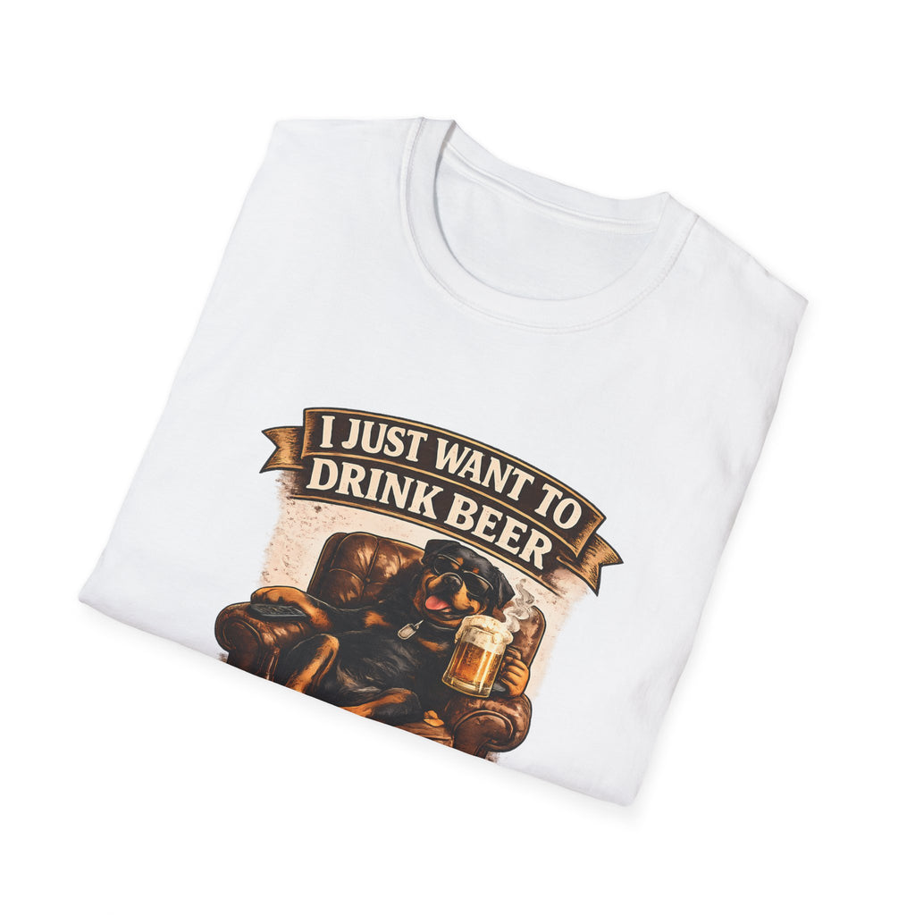 Beer & Dog T-Shirt — "I Just Want to Drink Beer & Hang With My Dog" Graphic Tee