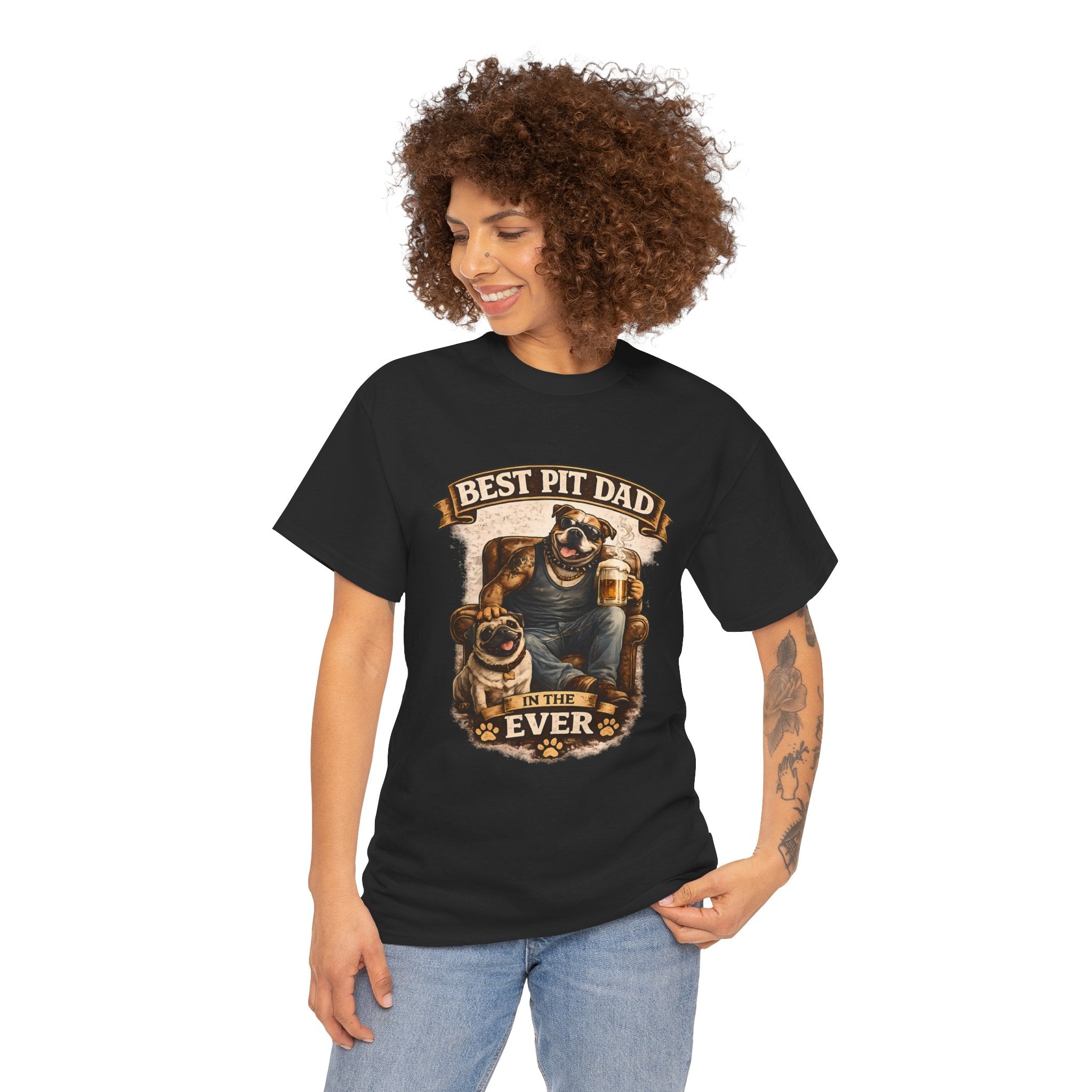 Pit Bull Dad T‑Shirt - “Best Pit Dad Ever” Cute Pitbull Father Tee