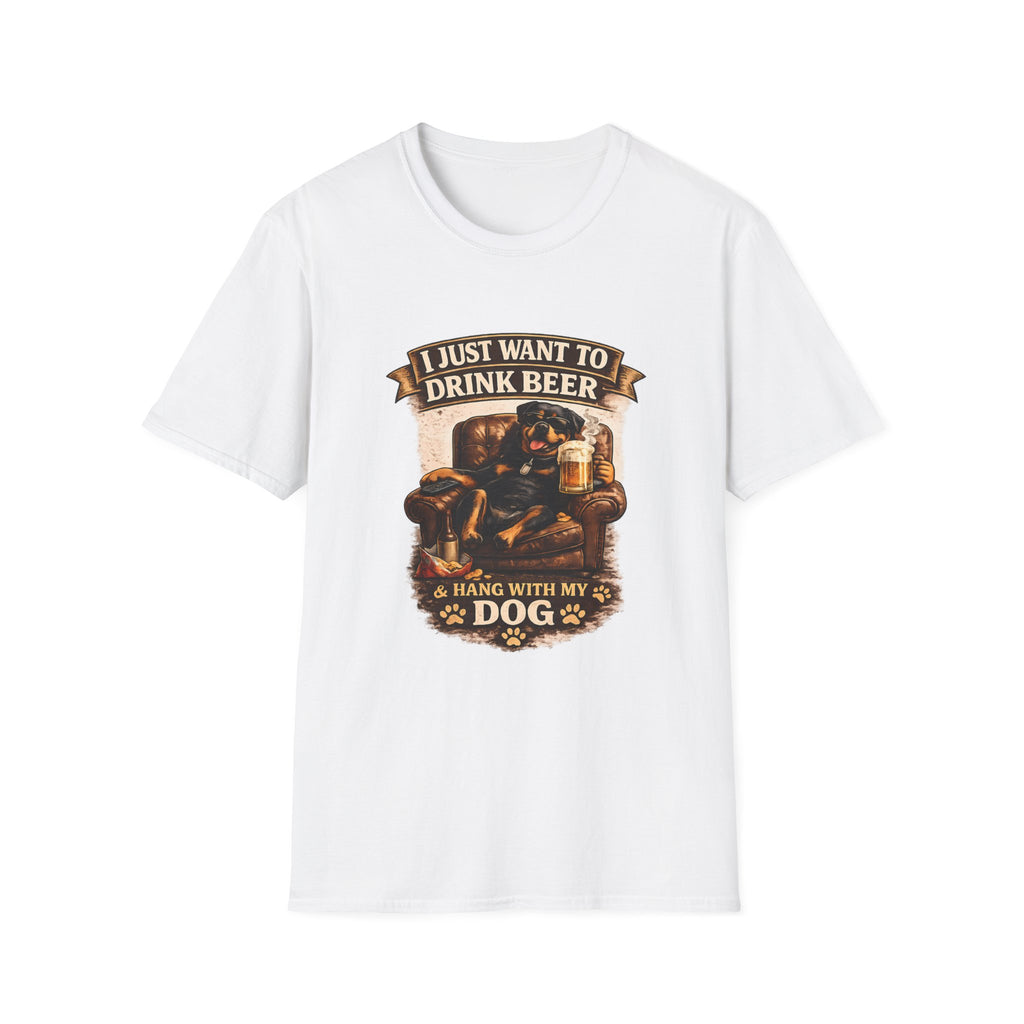 Beer & Dog T-Shirt — "I Just Want to Drink Beer & Hang With My Dog" Graphic Tee
