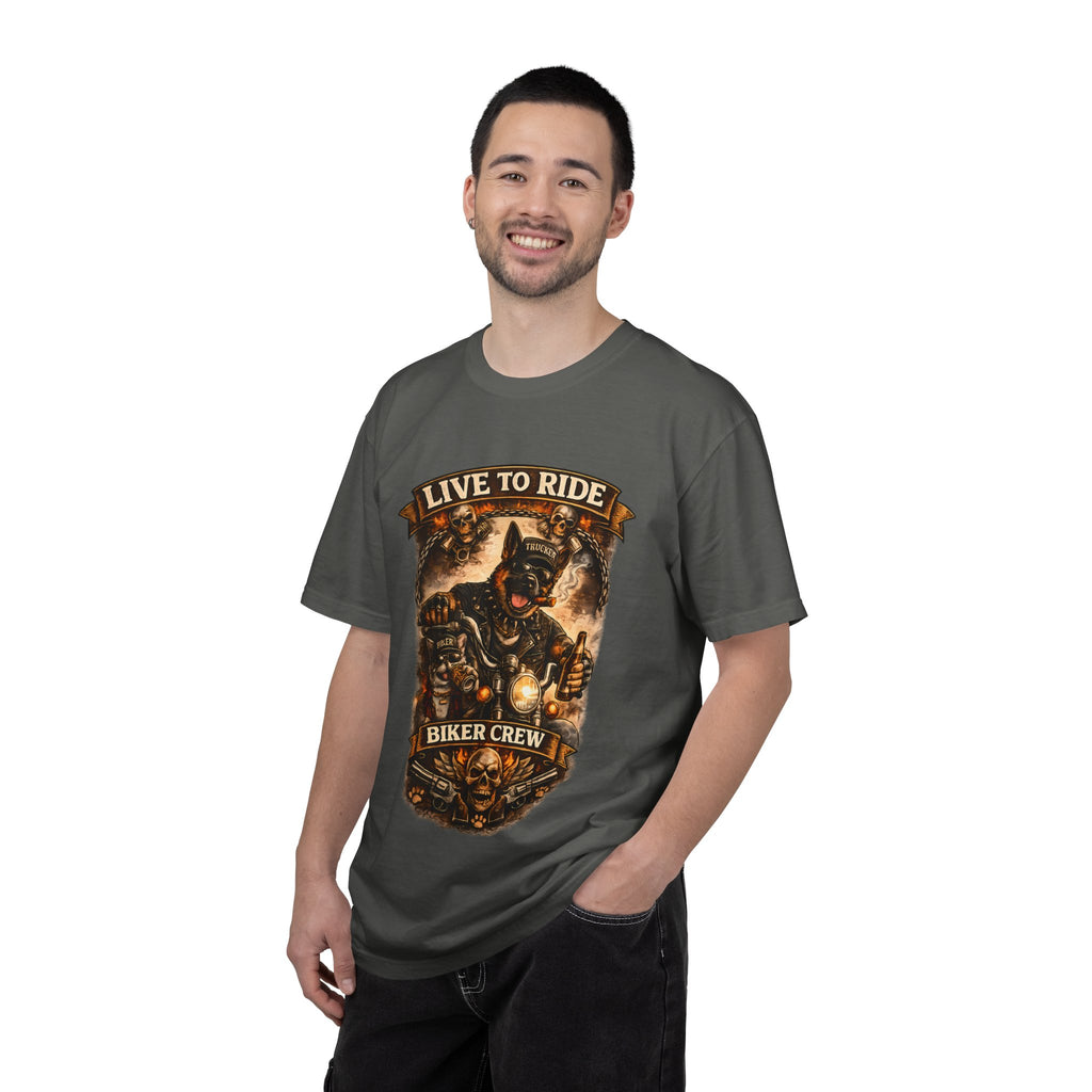 Live to Ride Biker Crew T-Shirt - Motorcycle Club Graphic Tee