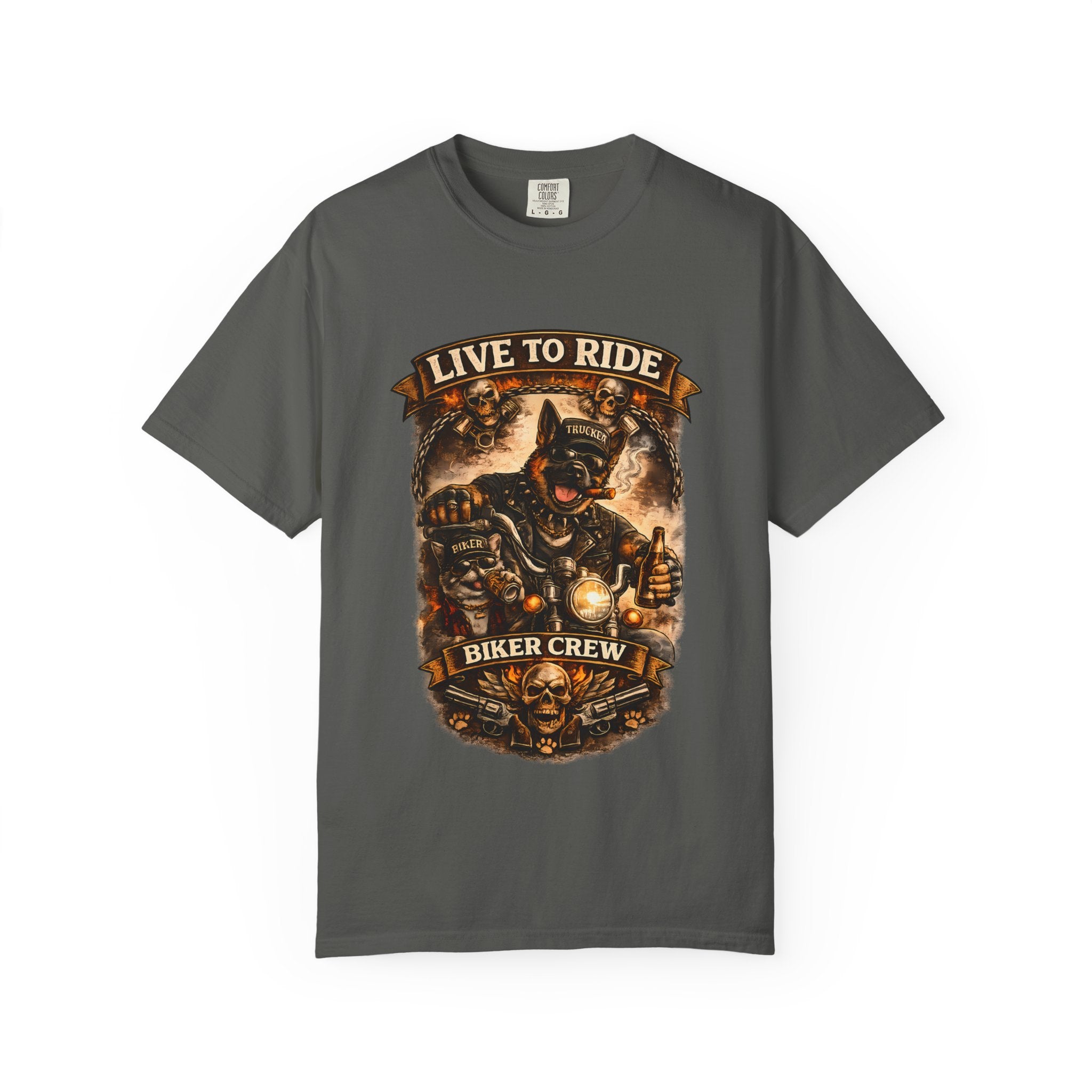 Live to Ride Biker Crew T-Shirt - Motorcycle Club Graphic Tee