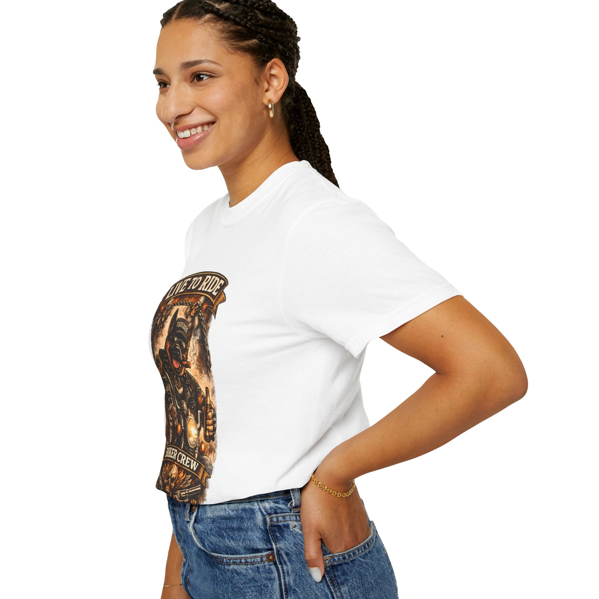 Live to Ride Biker Crew T-Shirt - Motorcycle Club Graphic Tee