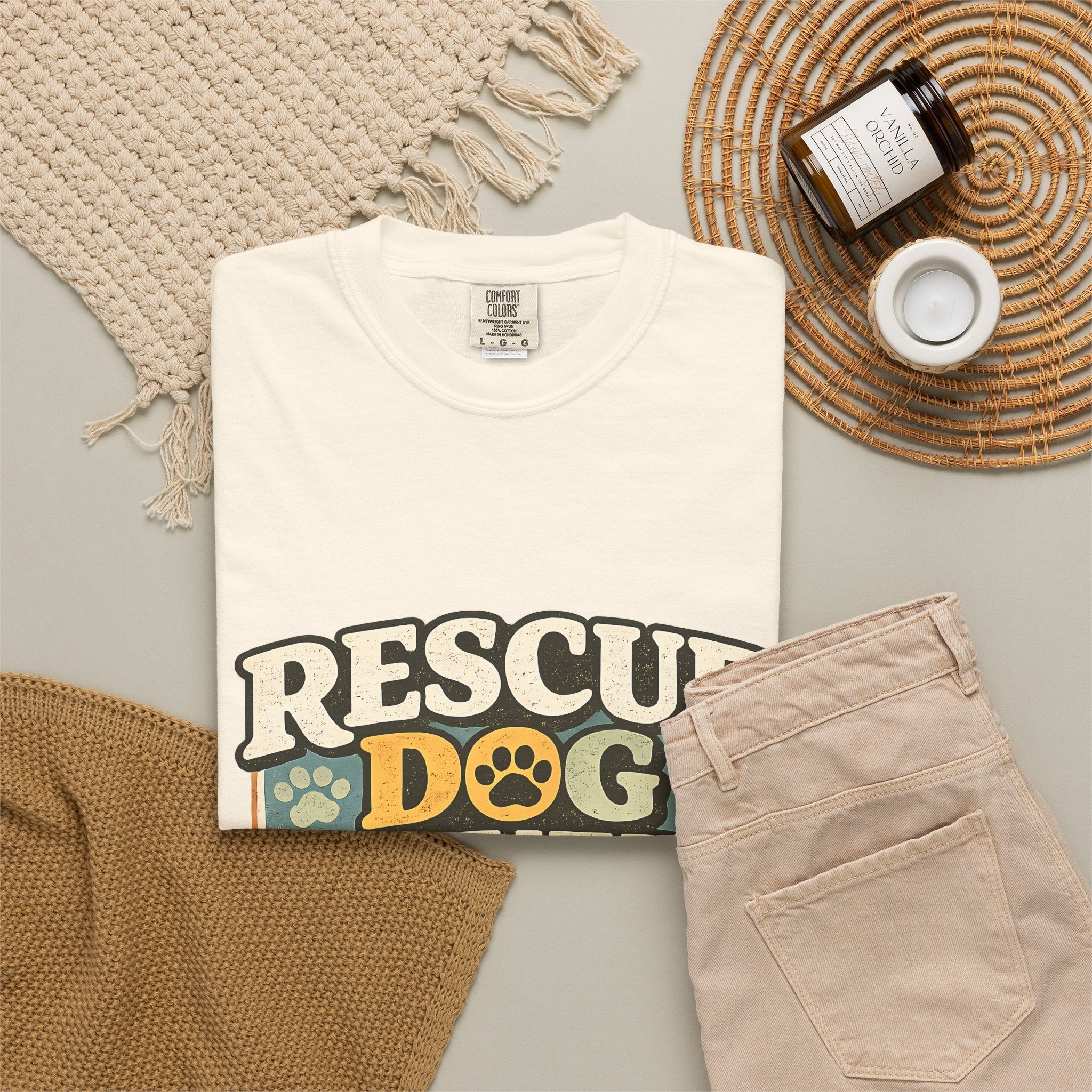 Rescue Dog Lover T-Shirt — "Adopt Don't Shop" Paw Print Tee Printify