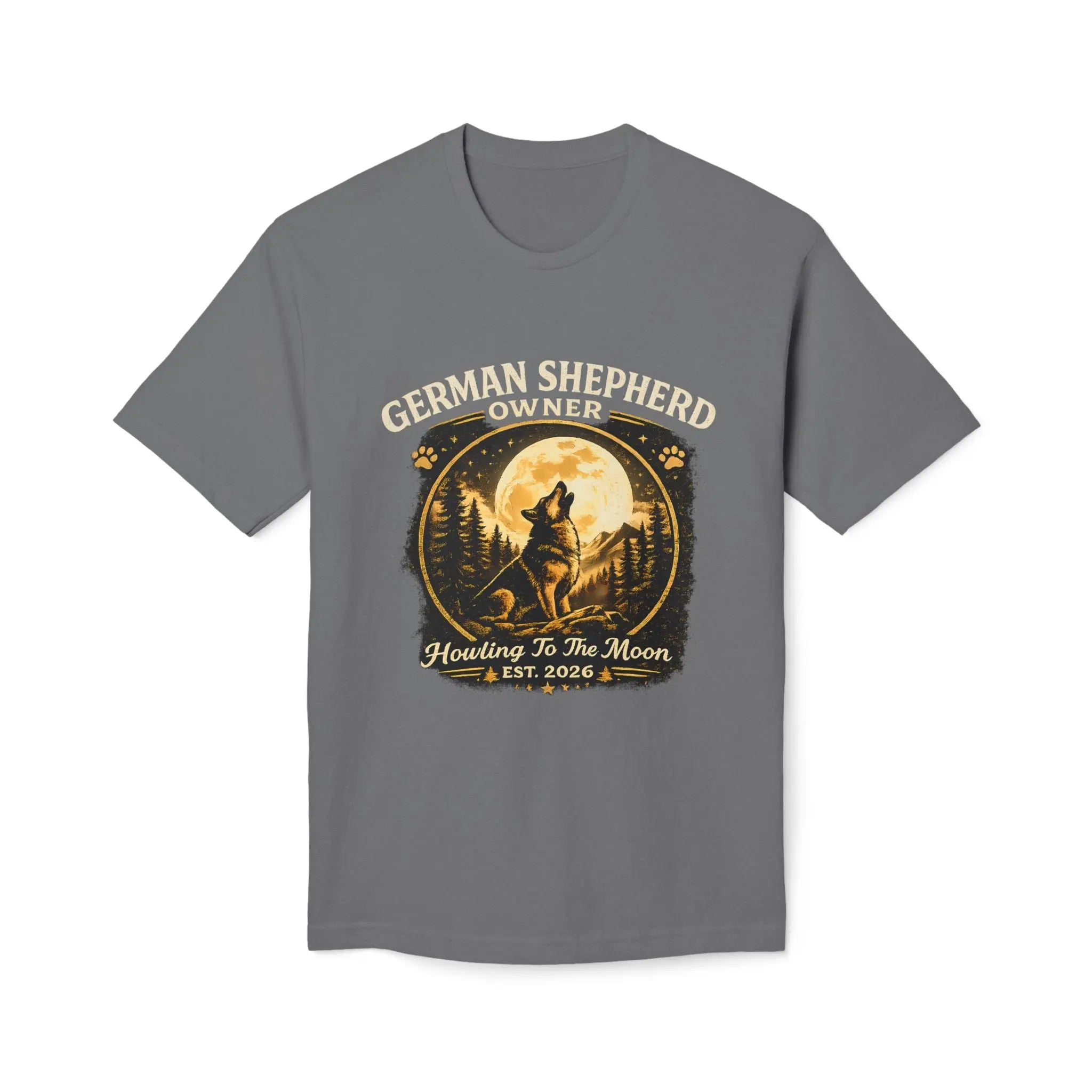 Howling to the Moon German Shepherd T-Shirt — Dog Owner Gift Printify