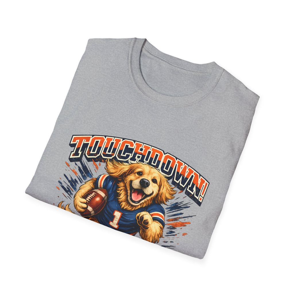 Touchdown! Golden Retriever Football T-Shirt Printify