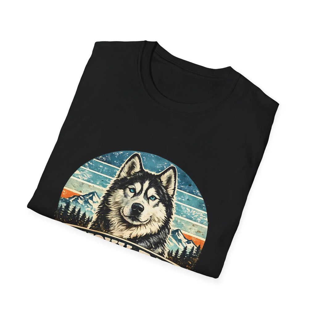 Husky Dad T-Shirt — Retro Siberian Husky Graphic Tee for Dog Lovers