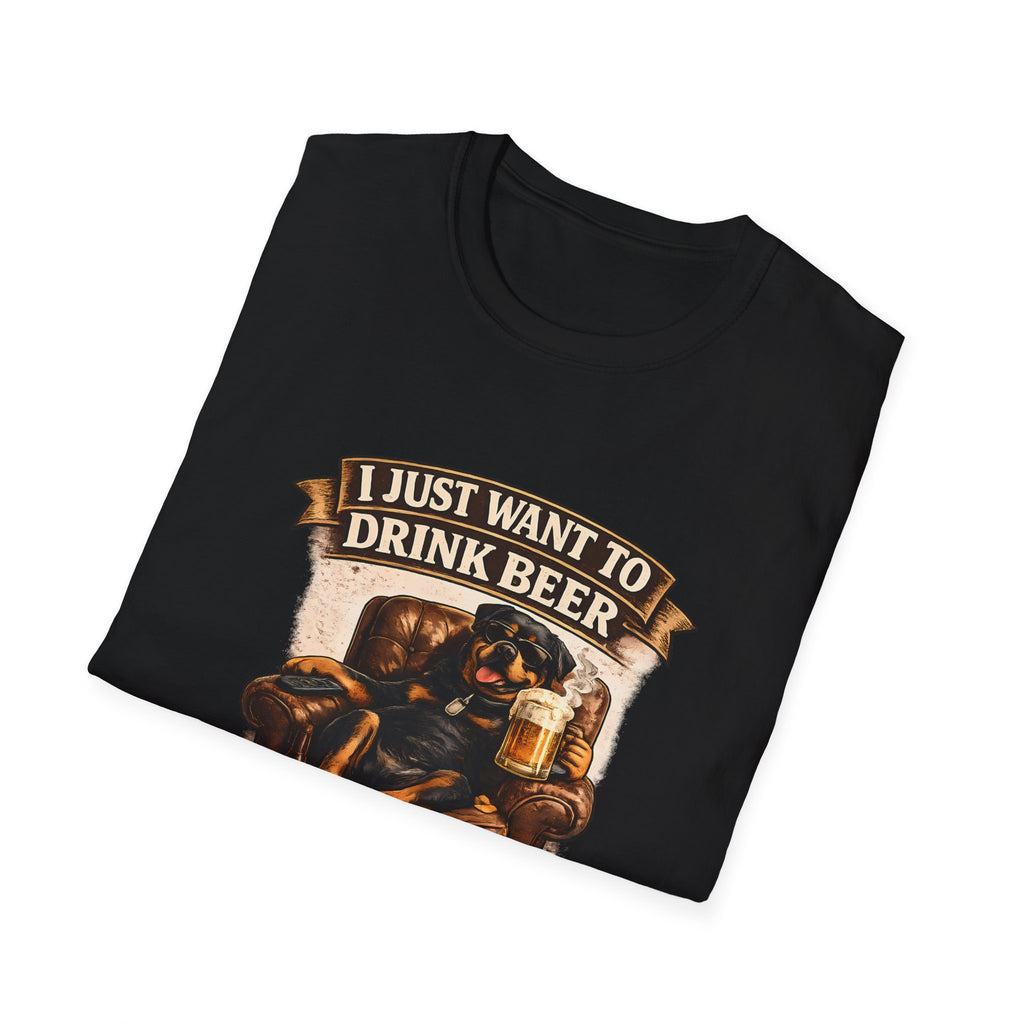 Beer & Dog T-Shirt — "I Just Want to Drink Beer & Hang With My Dog" Graphic Tee