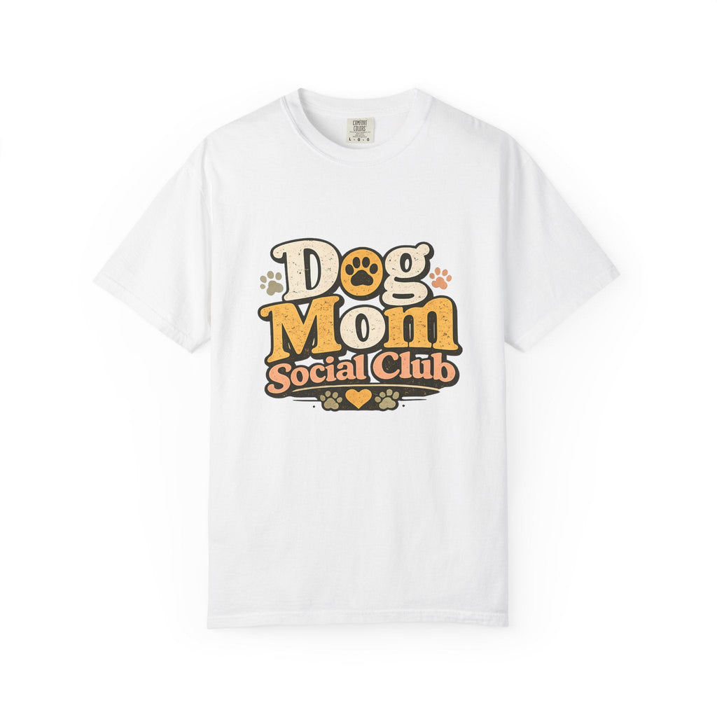 Dog Mom Social Club T-Shirt — Cute Paw Print Graphic Tee for Dog Lovers Printify