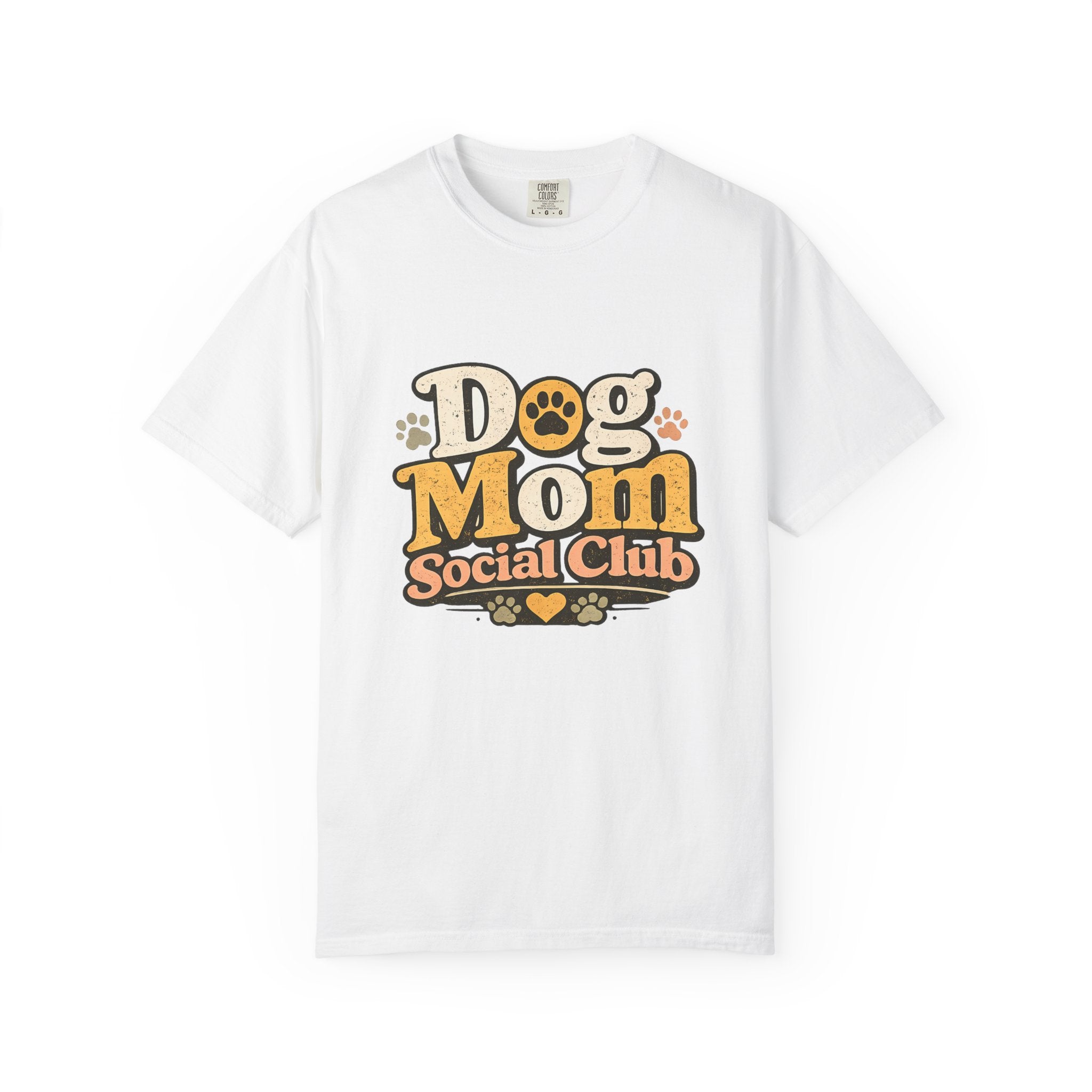 Dog Mom Social Club T-Shirt — Cute Paw Print Graphic Tee for Dog Lovers Printify