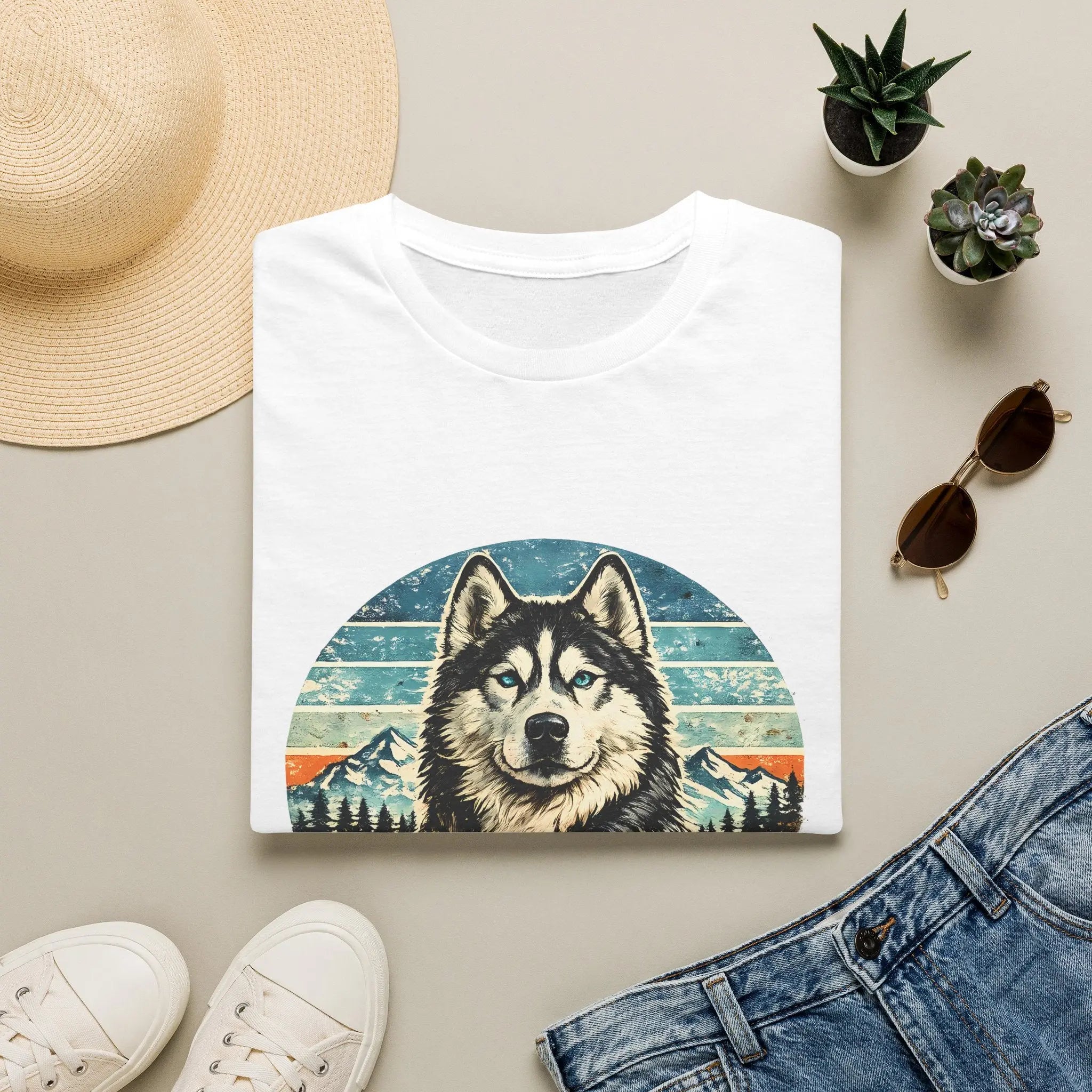 Husky Dad T-Shirt — Retro Siberian Husky Graphic Tee for Dog Lovers