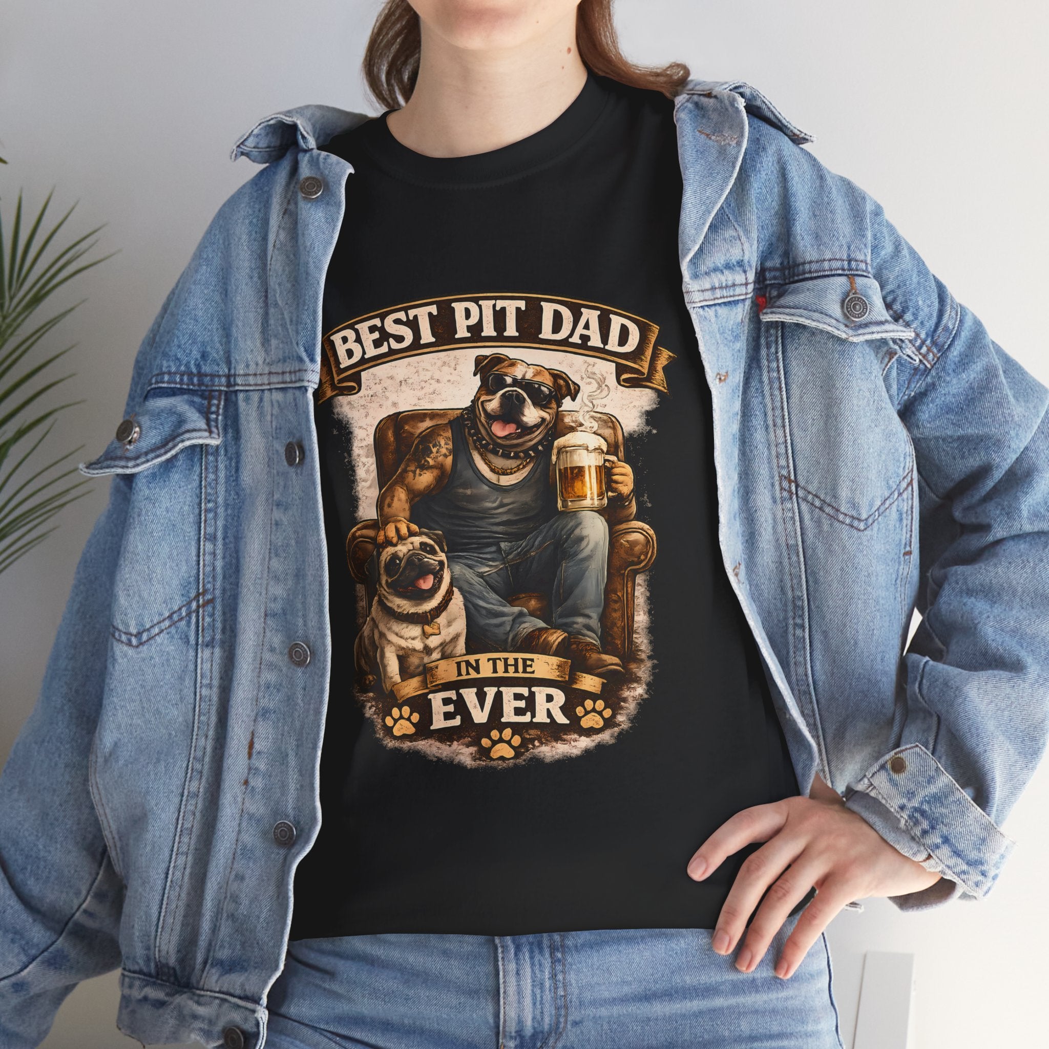 Pit Bull Dad T‑Shirt - “Best Pit Dad Ever” Cute Pitbull Father Tee