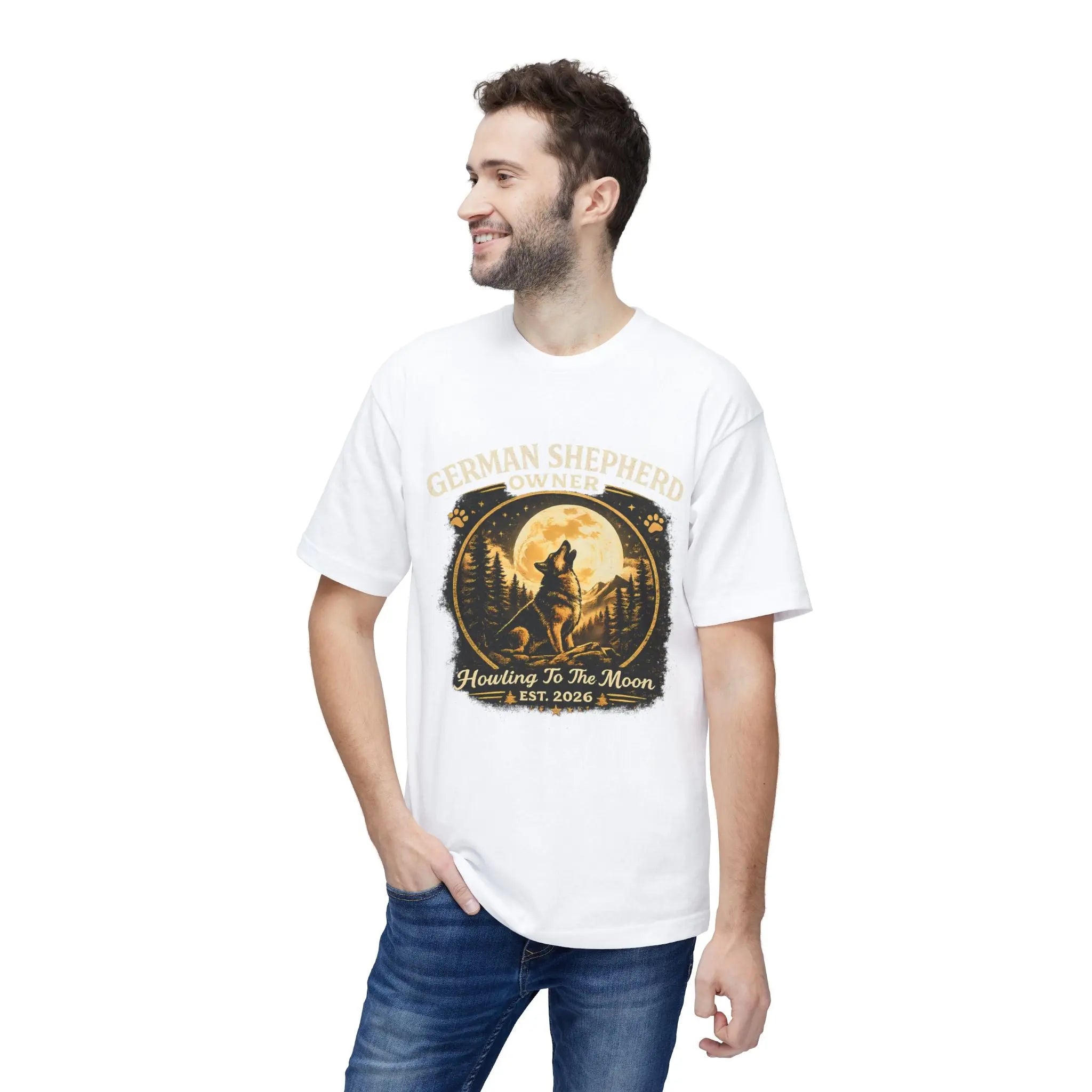 Howling to the Moon German Shepherd T-Shirt — Dog Owner Gift Printify
