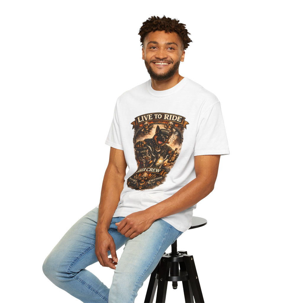 Live to Ride Biker Crew T-Shirt - Motorcycle Club Graphic Tee