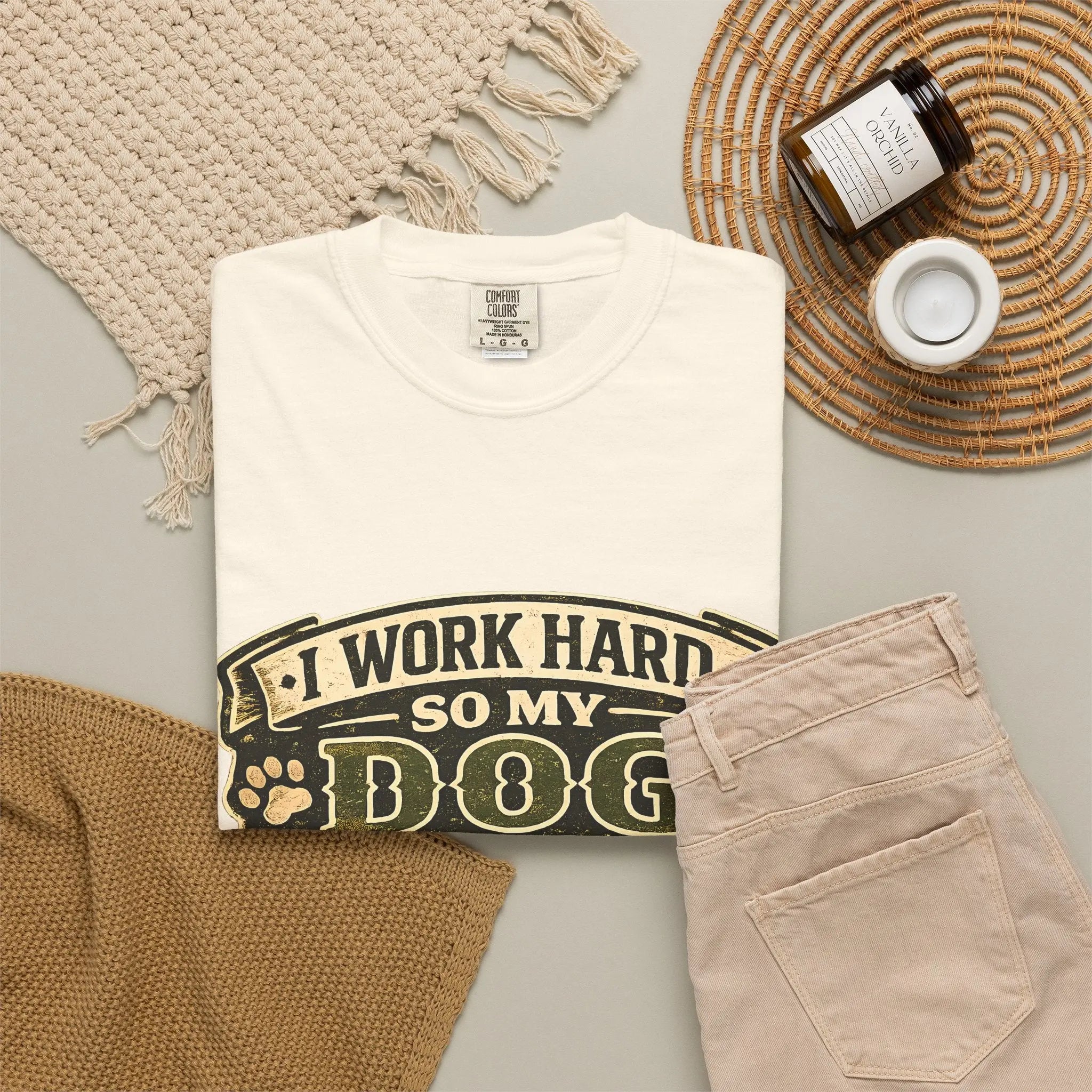 Dog Lover T-Shirt — "I Work Hard So My Dog Can Live Better" Graphic Tee