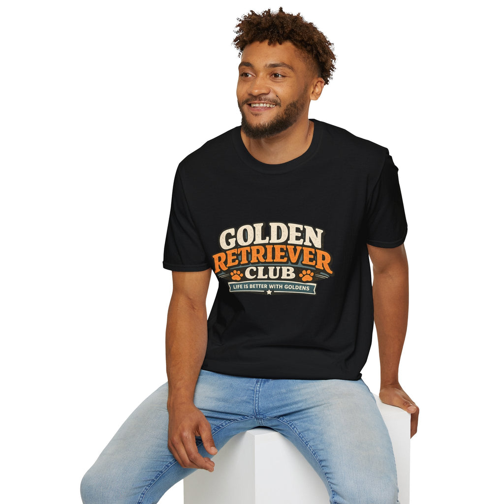 Golden Retriever Club T-Shirt — Retro Paw Print Dog Lover Tee Printify