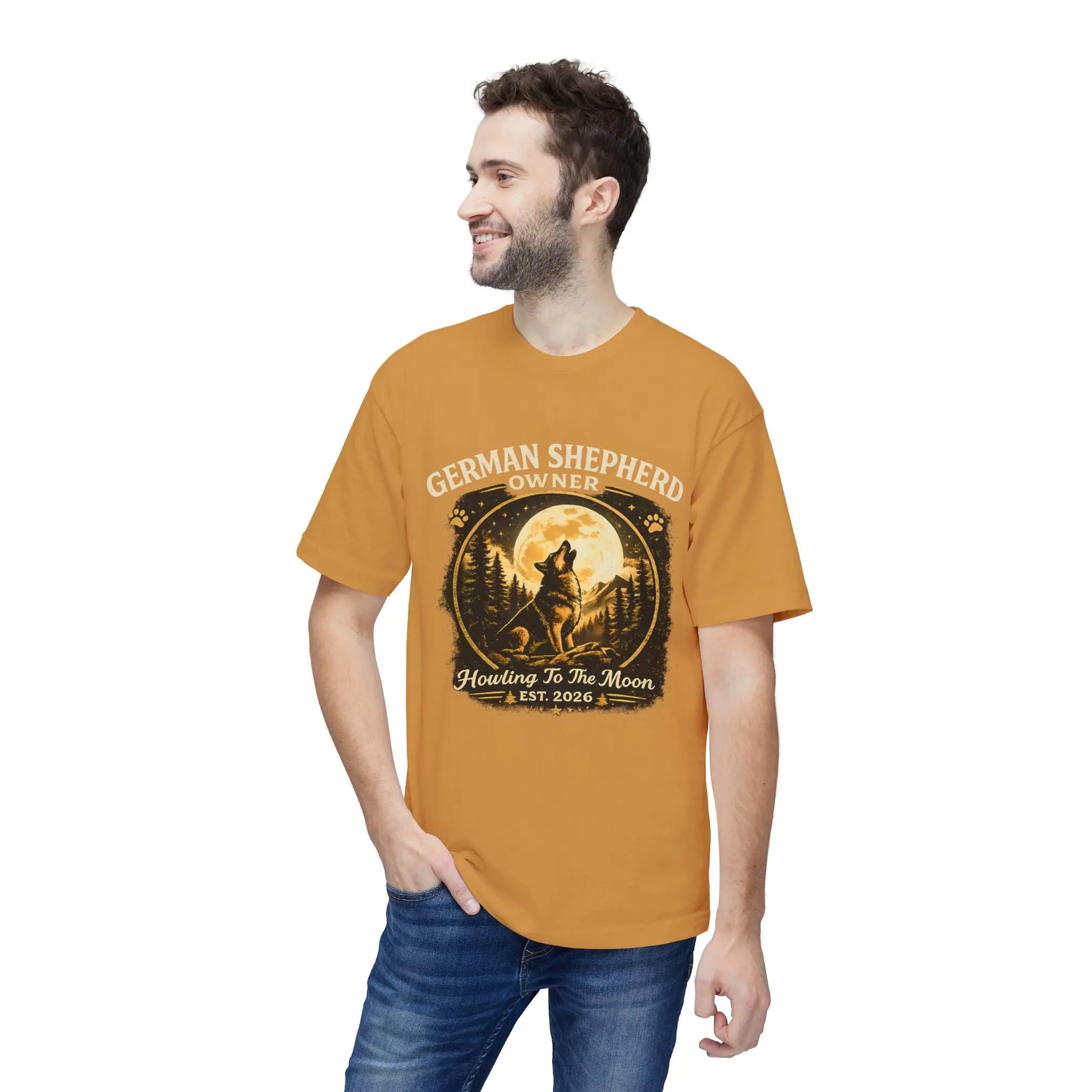 Howling to the Moon German Shepherd T-Shirt — Dog Owner Gift Printify