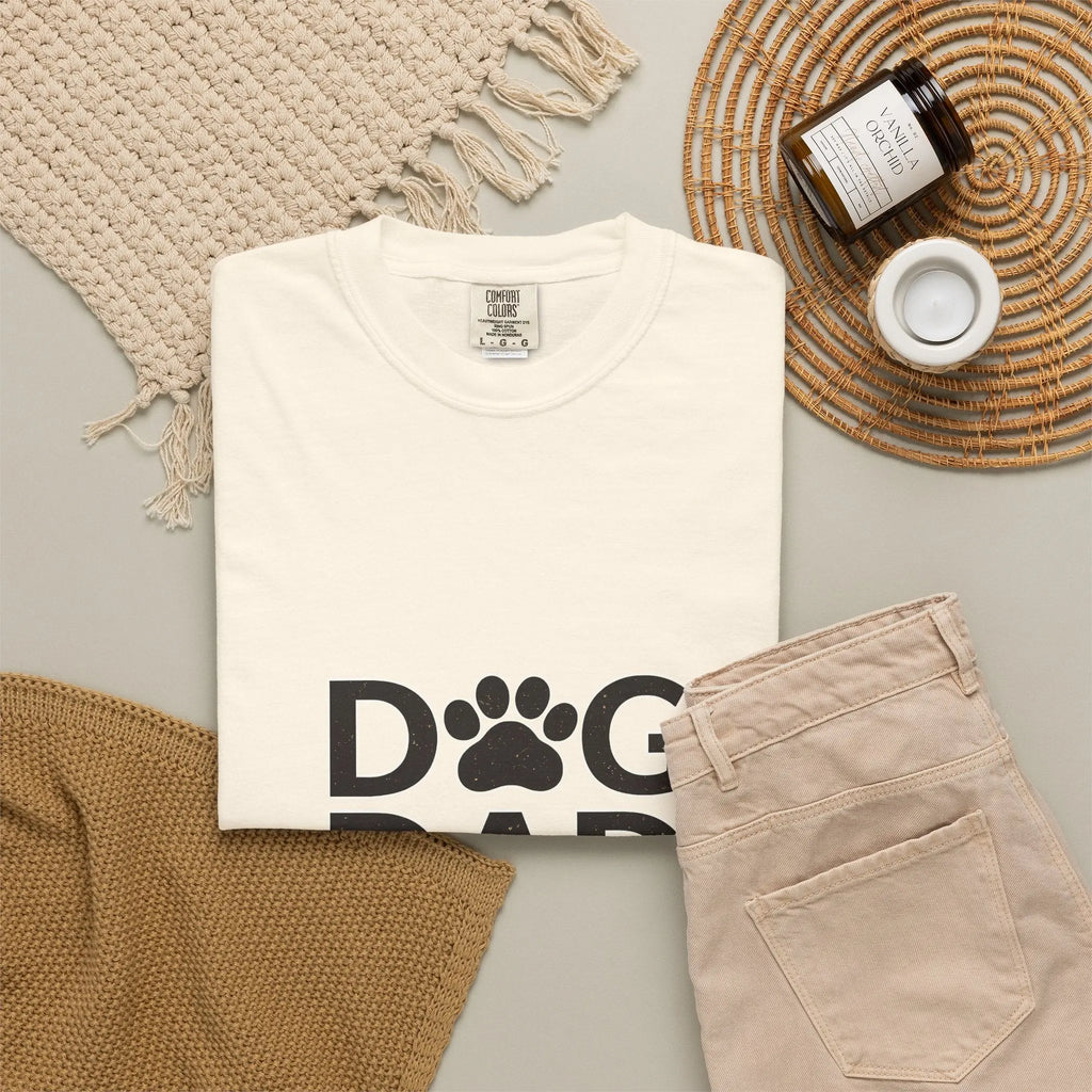 Dog Dad T-Shirt — Paw Print Graphic Tee for Dog Lovers