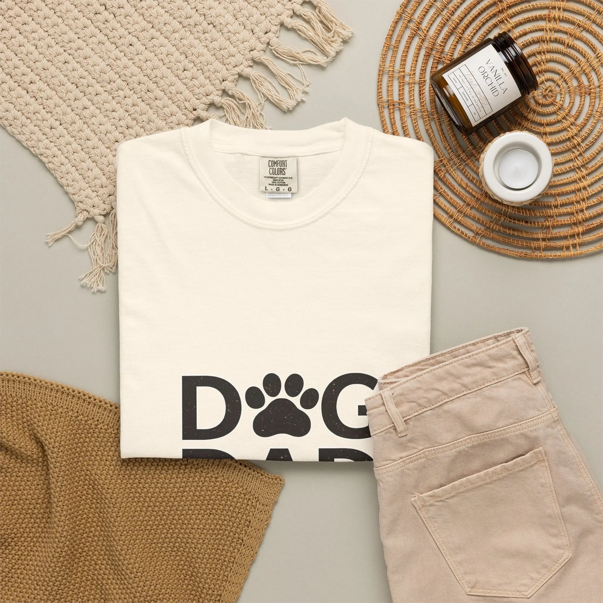 Dog Dad T-Shirt — Paw Print Graphic Tee for Dog Lovers
