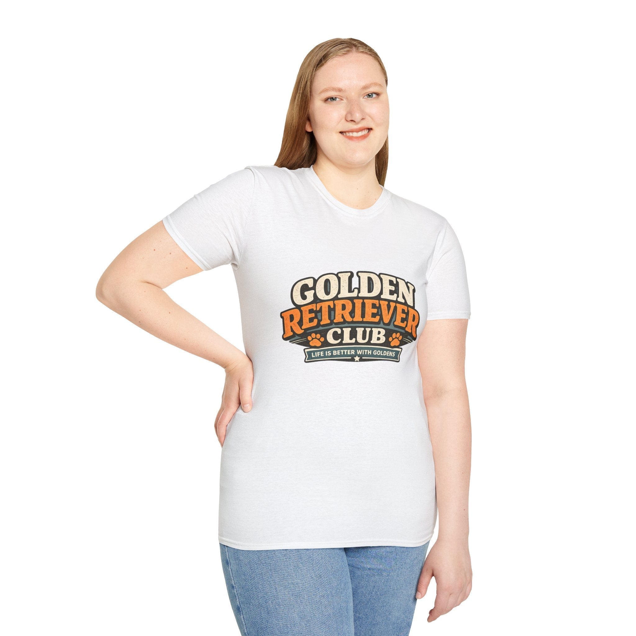 Golden Retriever Club T-Shirt — Retro Paw Print Dog Lover Tee Printify