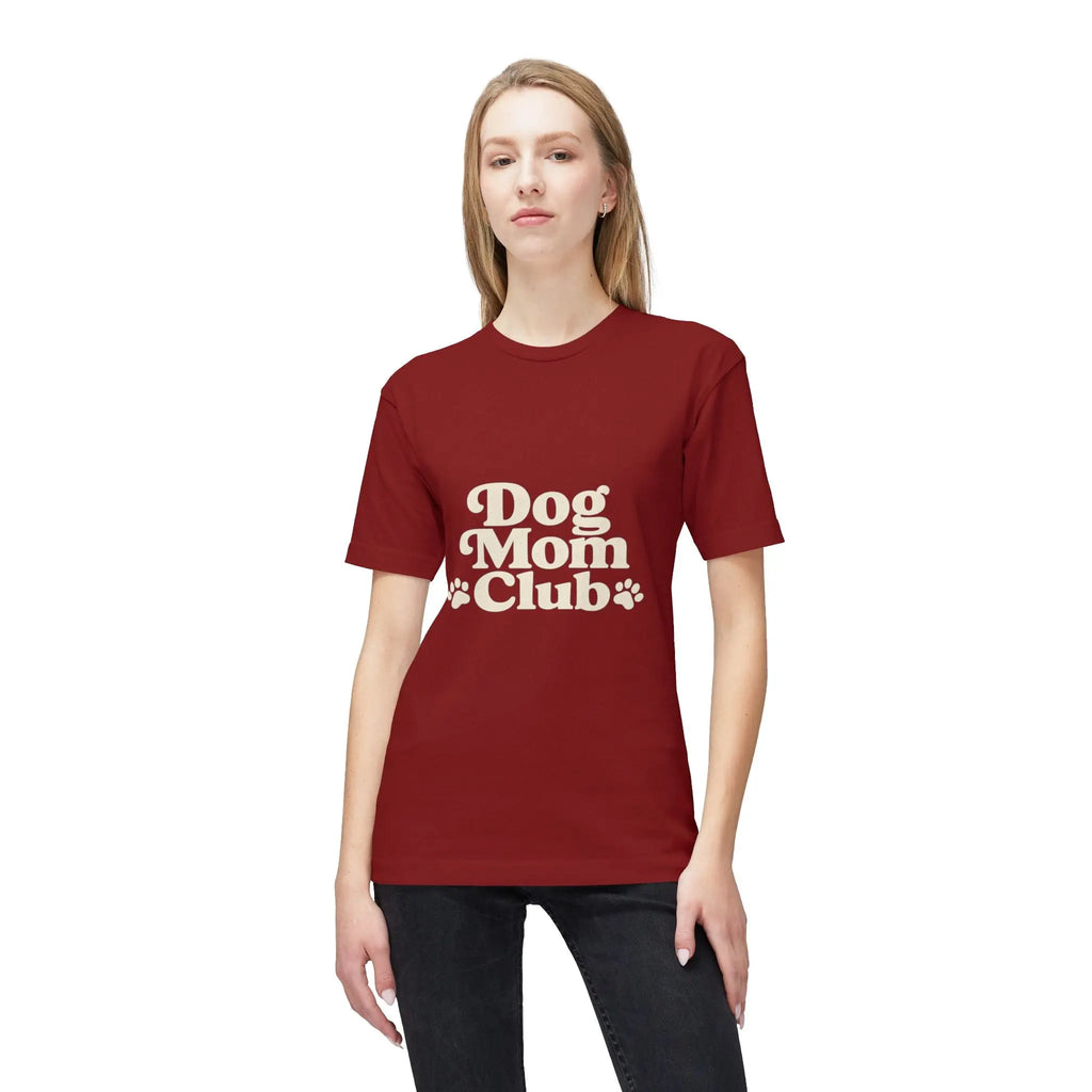 Dog Mom Club T-Shirt — Cute Paw Print Graphic Tee for Dog Lovers Printify