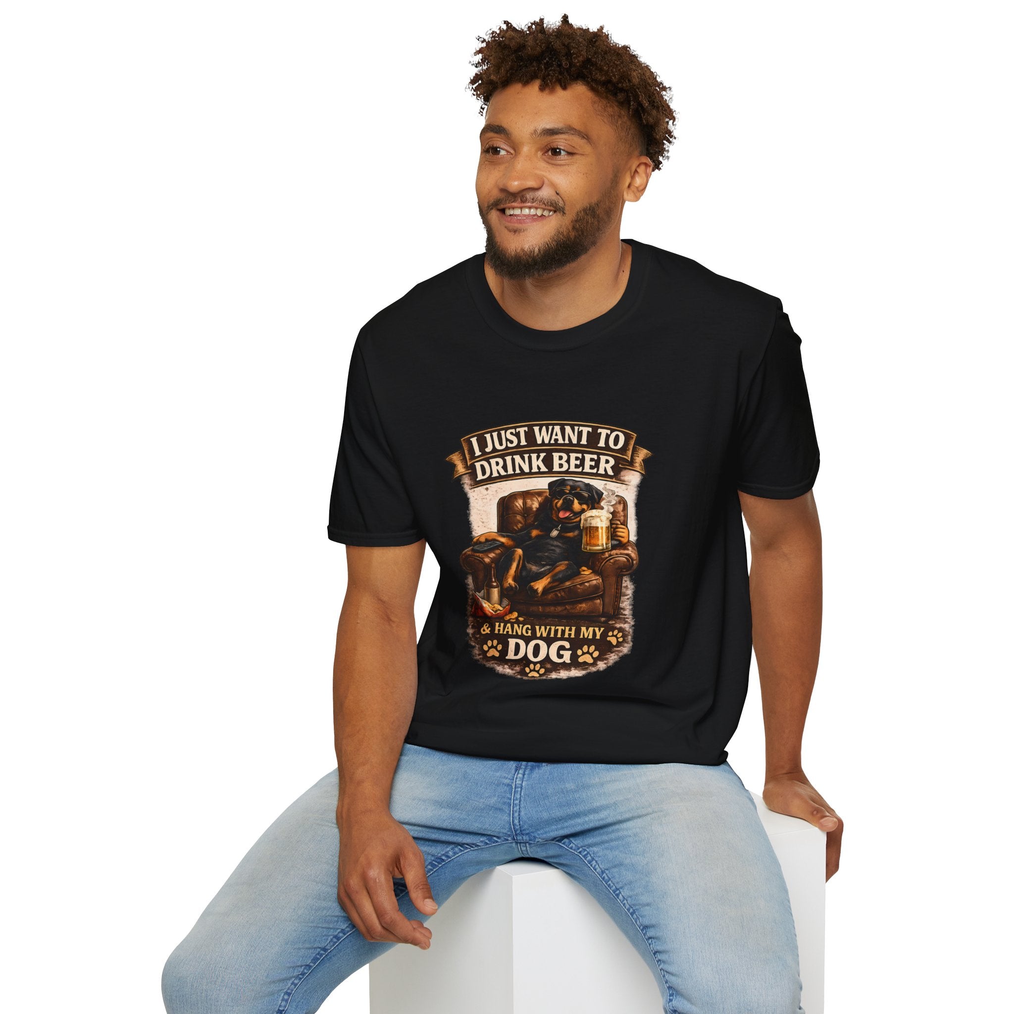Beer & Dog T-Shirt — "I Just Want to Drink Beer & Hang With My Dog" Graphic Tee