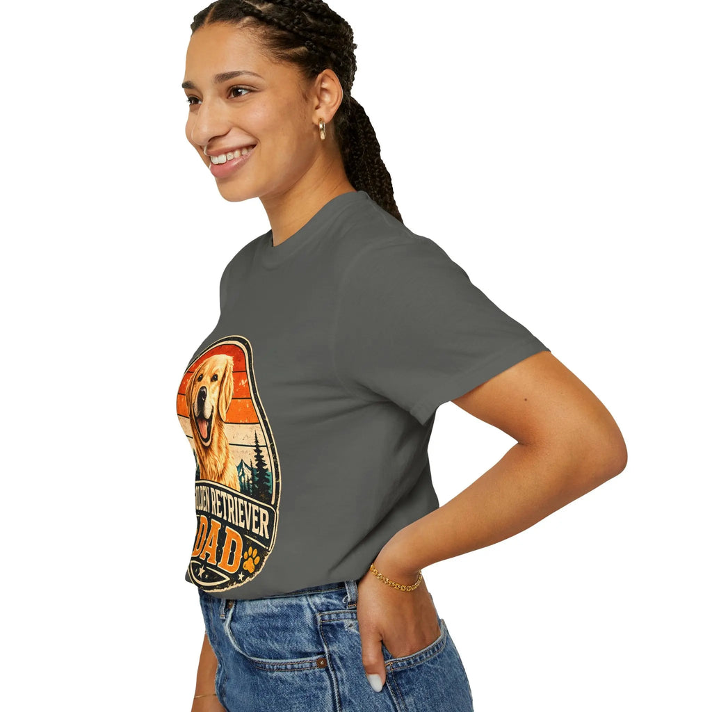 Golden Retriever Dad T-Shirt — Vintage Paw Print Dog Dad Tee