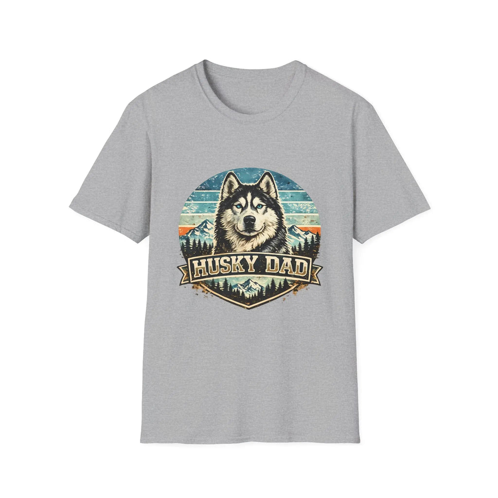 Husky Dad T-Shirt — Retro Siberian Husky Graphic Tee for Dog Lovers