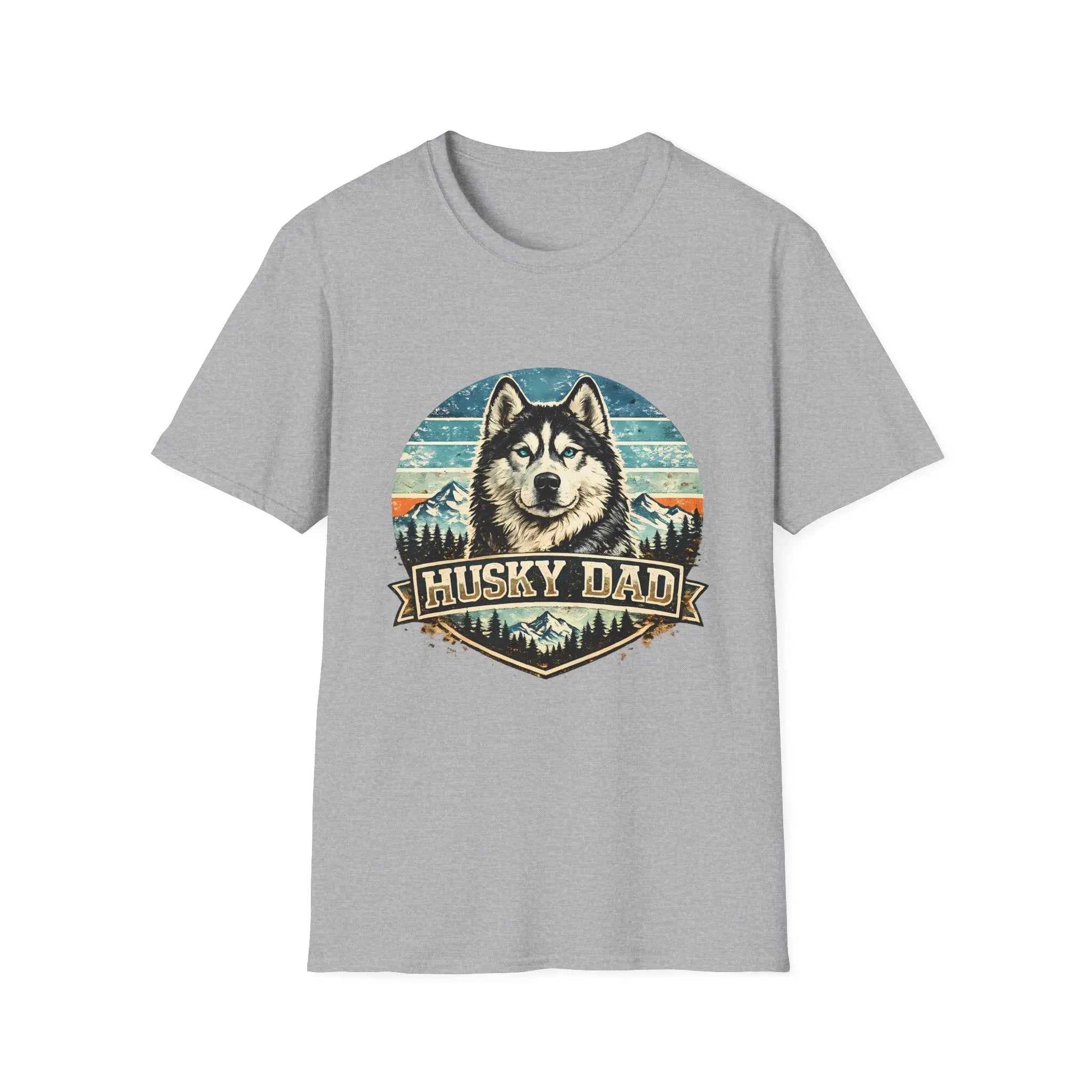 Husky Dad T-Shirt — Retro Siberian Husky Graphic Tee for Dog Lovers