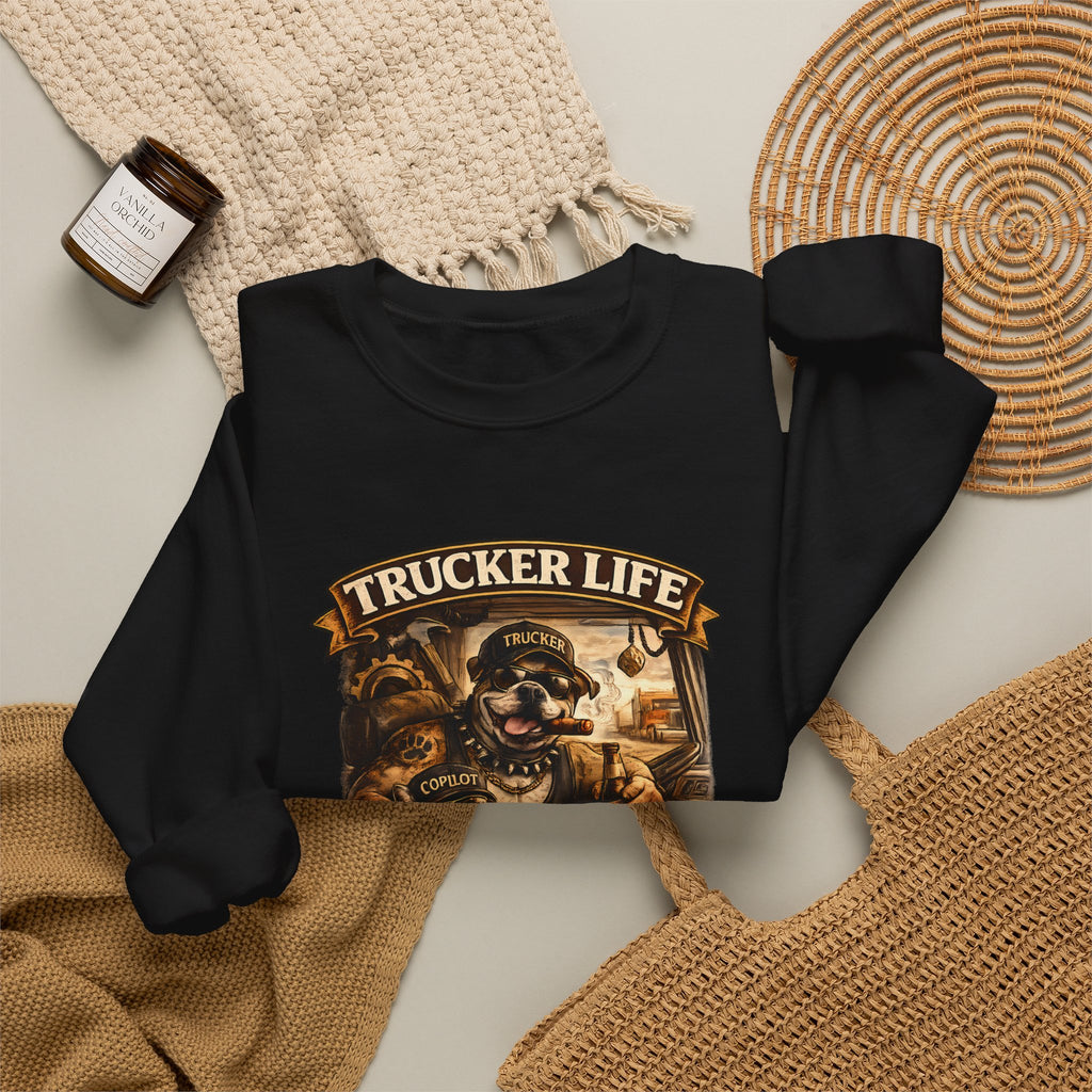 Trucker Life Crewneck Sweatshirt – "Love My Freedom" Vintage Trucker Graphic