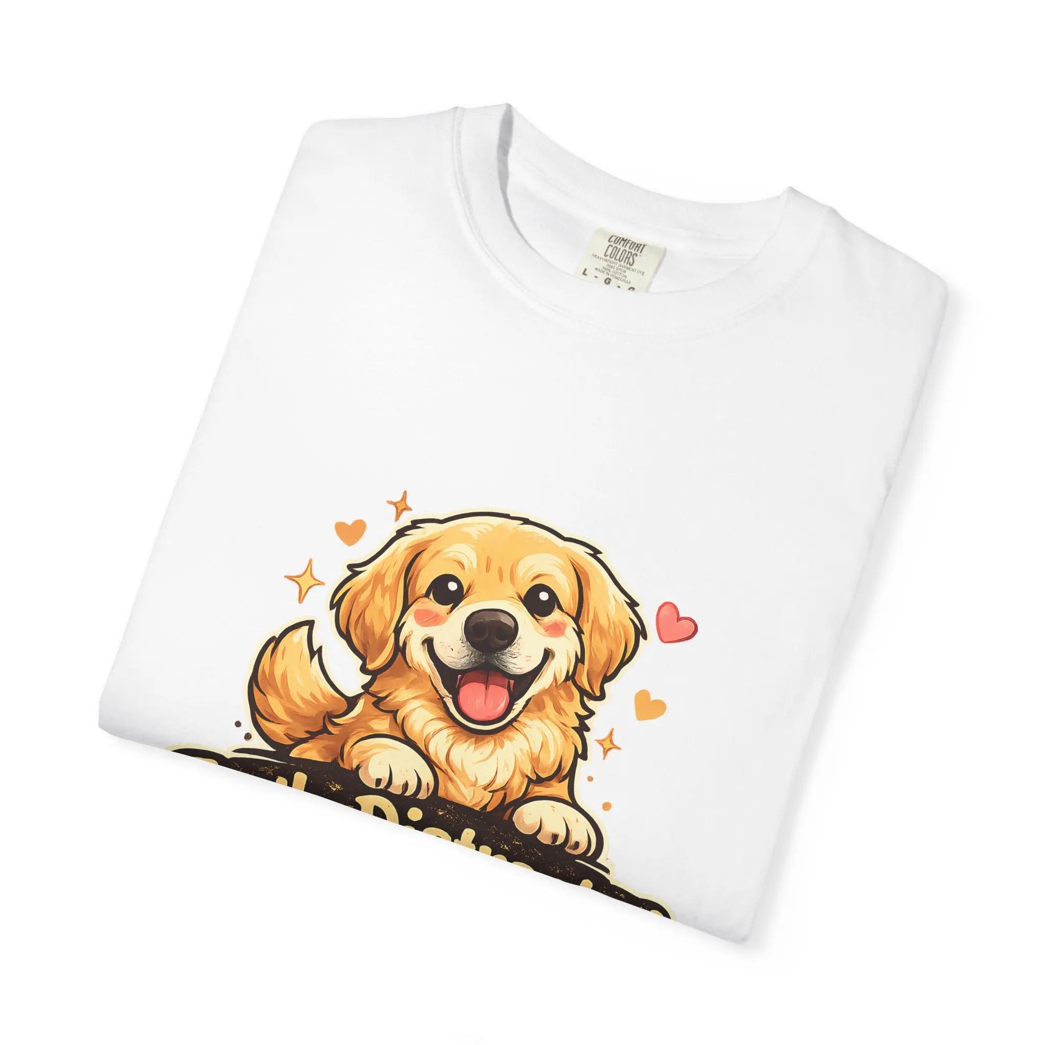 Dog Lover T-Shirt - "Easily Distracted By Dogs" Cute Golden Retriever Tee