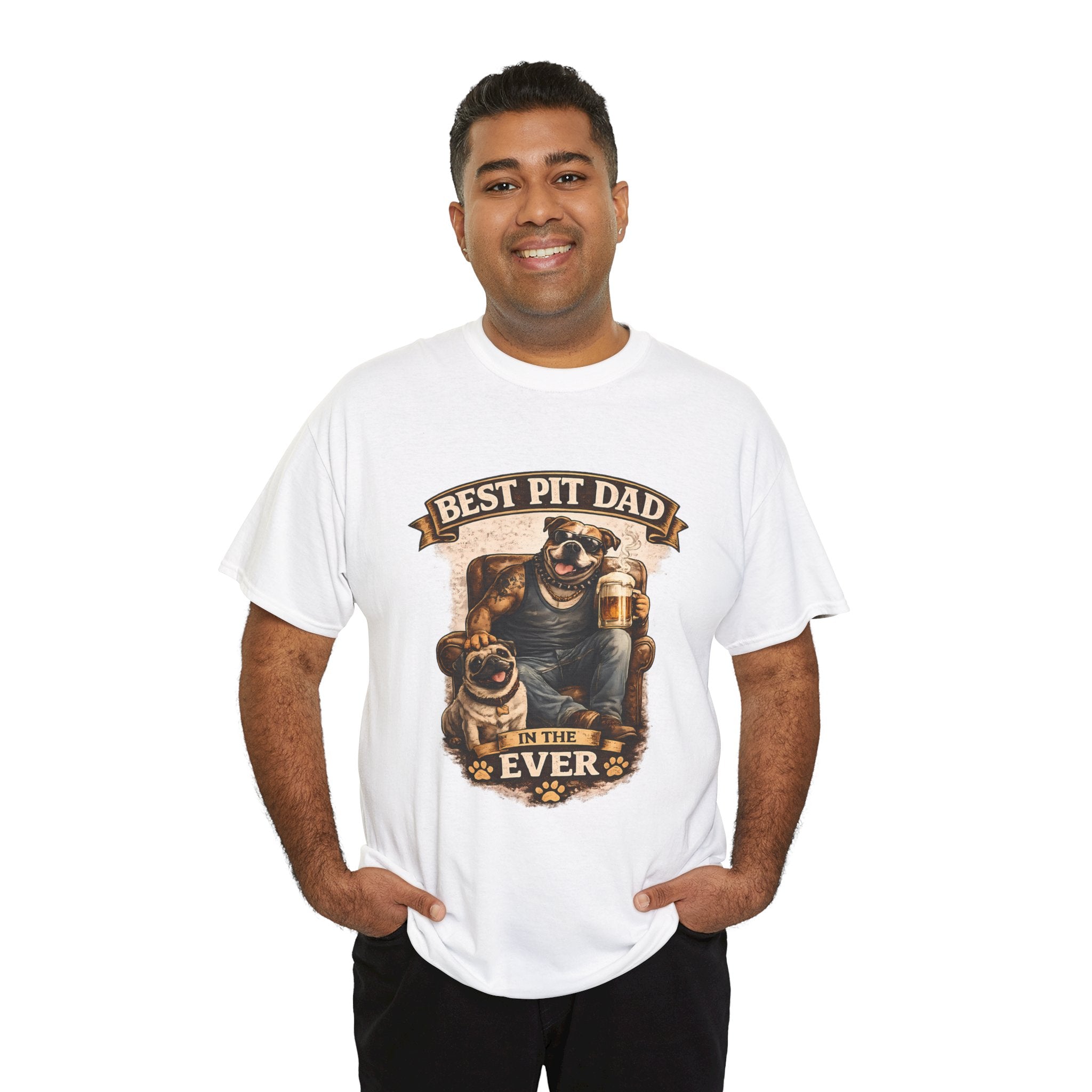 Pit Bull Dad T‑Shirt - “Best Pit Dad Ever” Cute Pitbull Father Tee